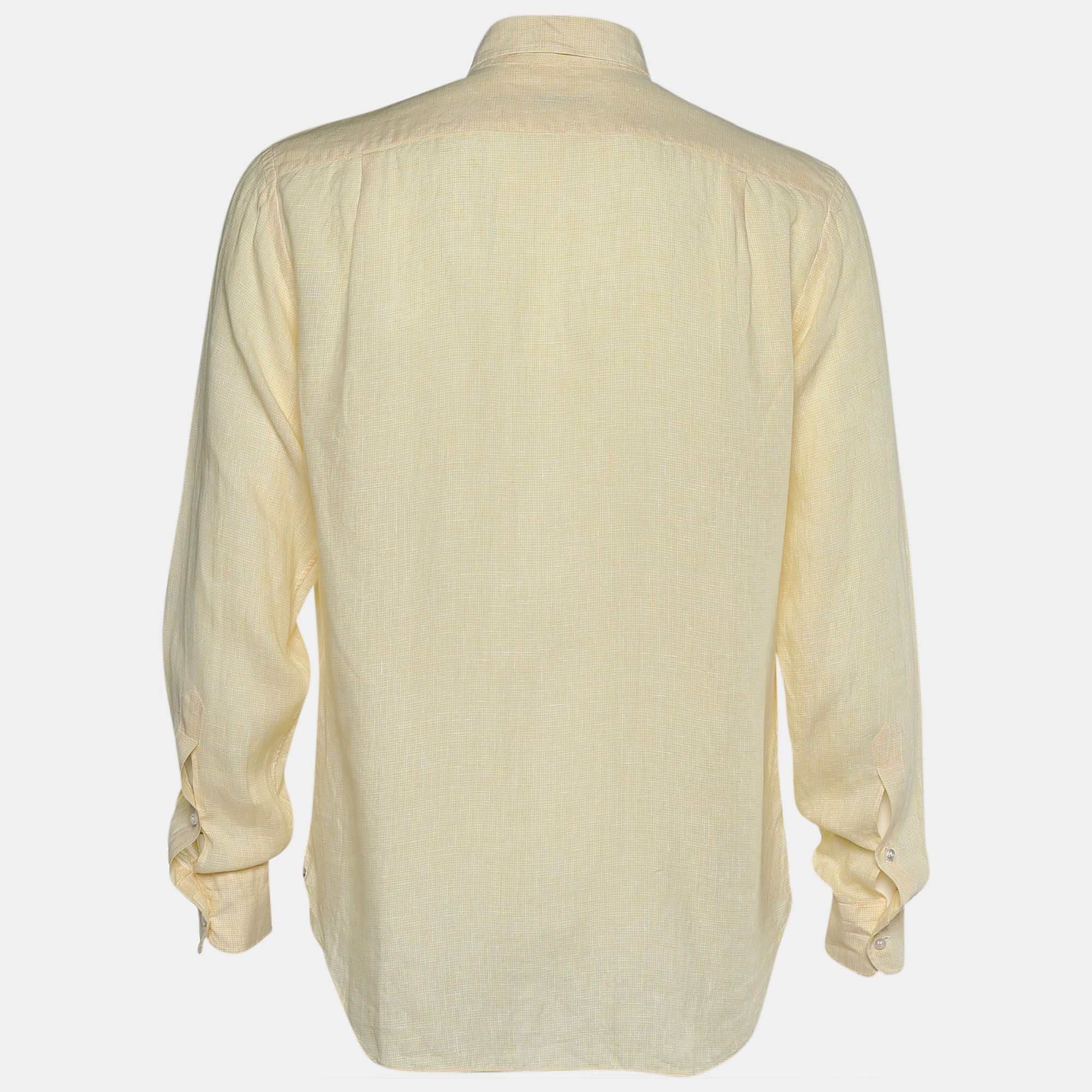 

Loro Piana Yellow Linen Button Down Shirt