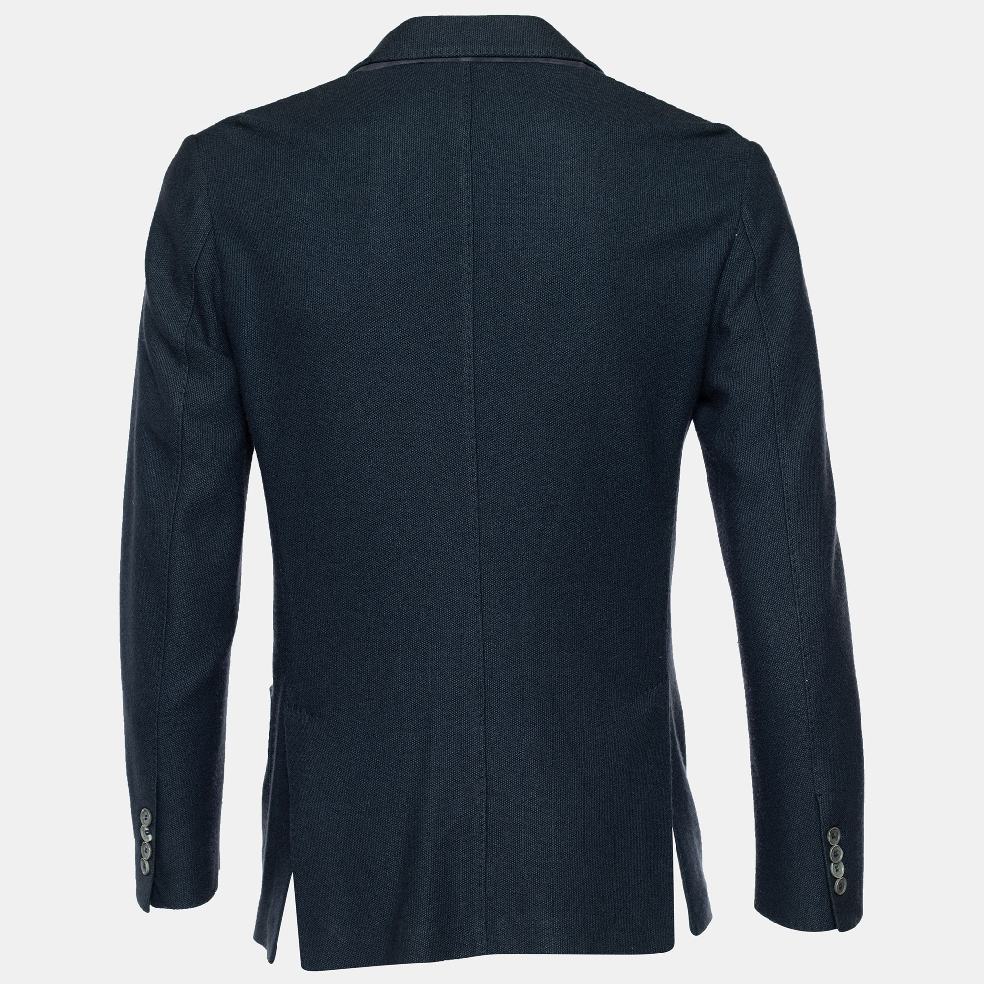 

Loro Piana Dark Blue Wool Button Front Jacket