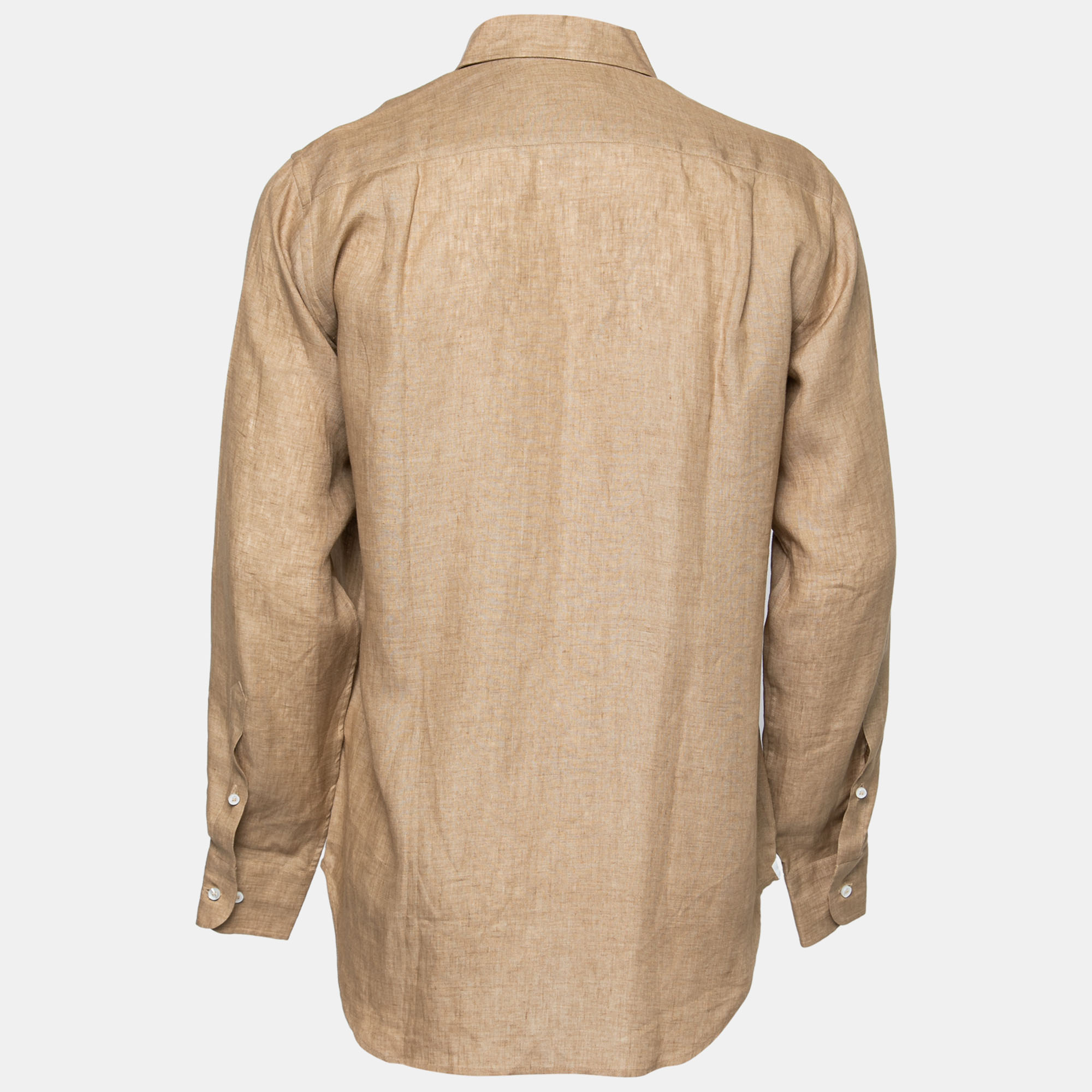 

Loro Piana Brown Linen Button Front Shirt