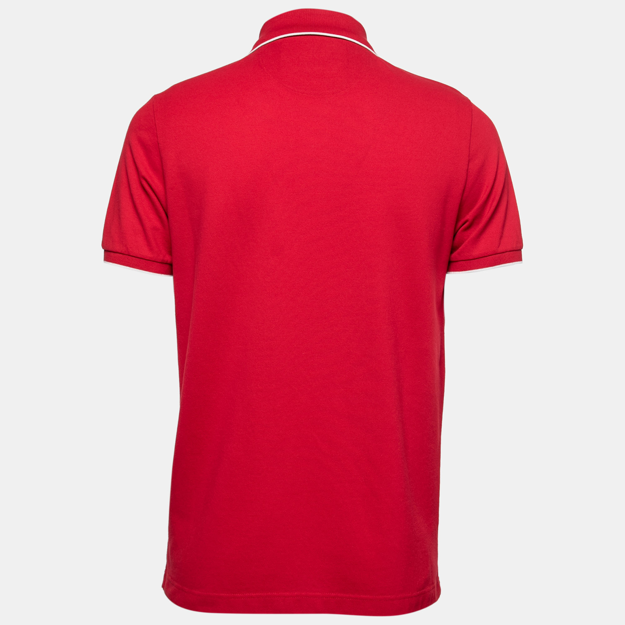 

Loro Piana Red Stretch Cotton Pique Polo T-Shirt