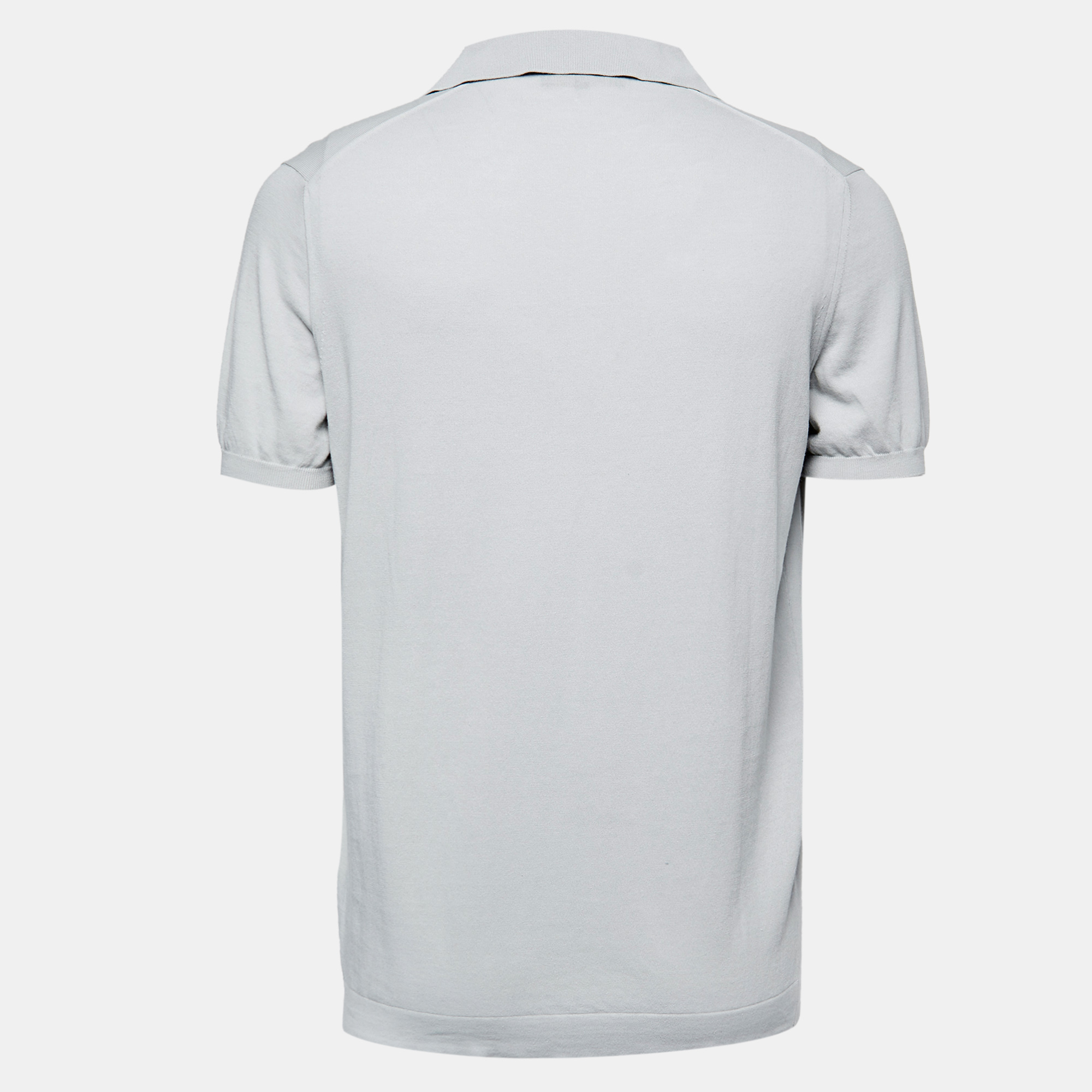 

Loro Piana Grey Cotton Knit New Bay Polo T-Shirt