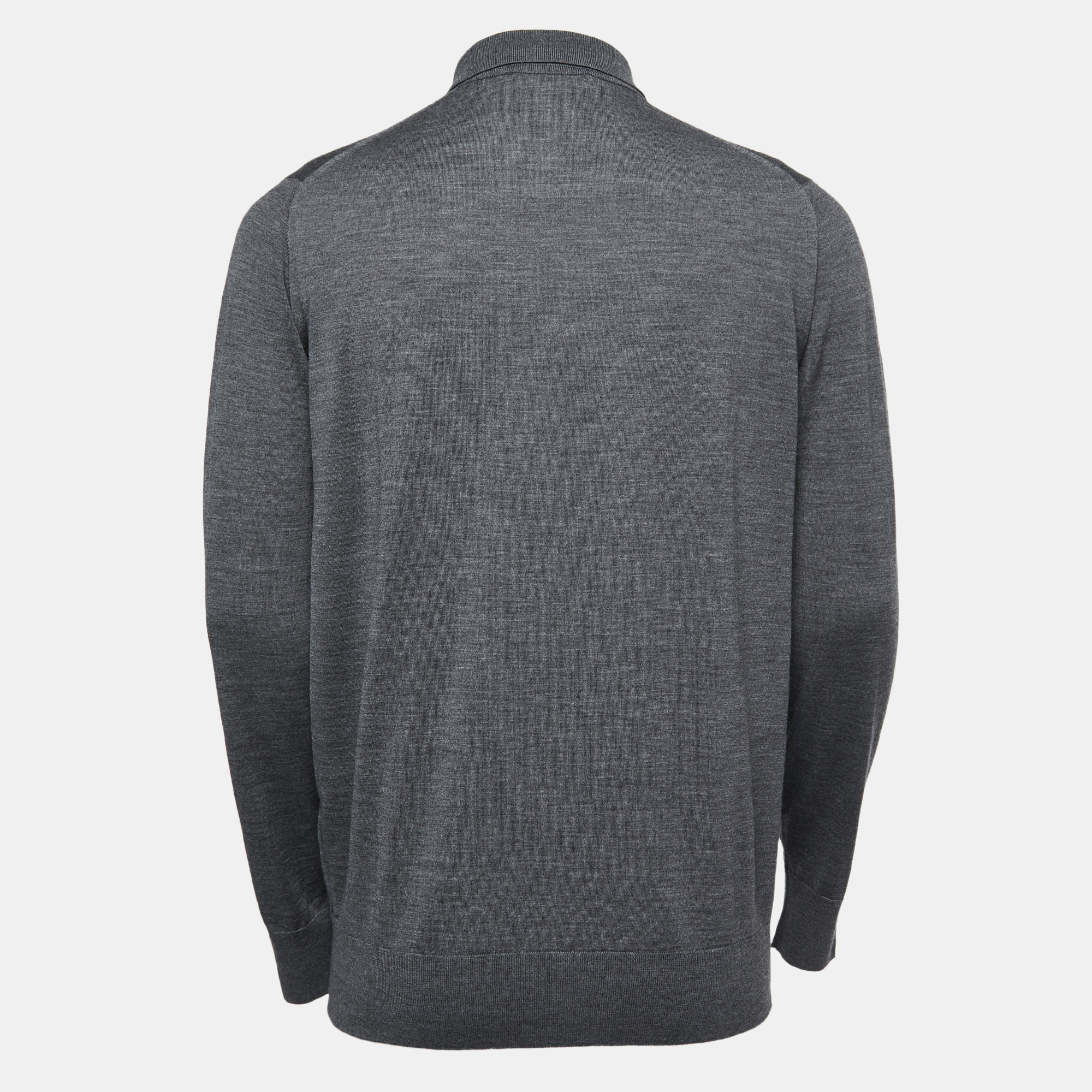

Loro Piana Grey Wool Long Sleeve Polo T-Shirt