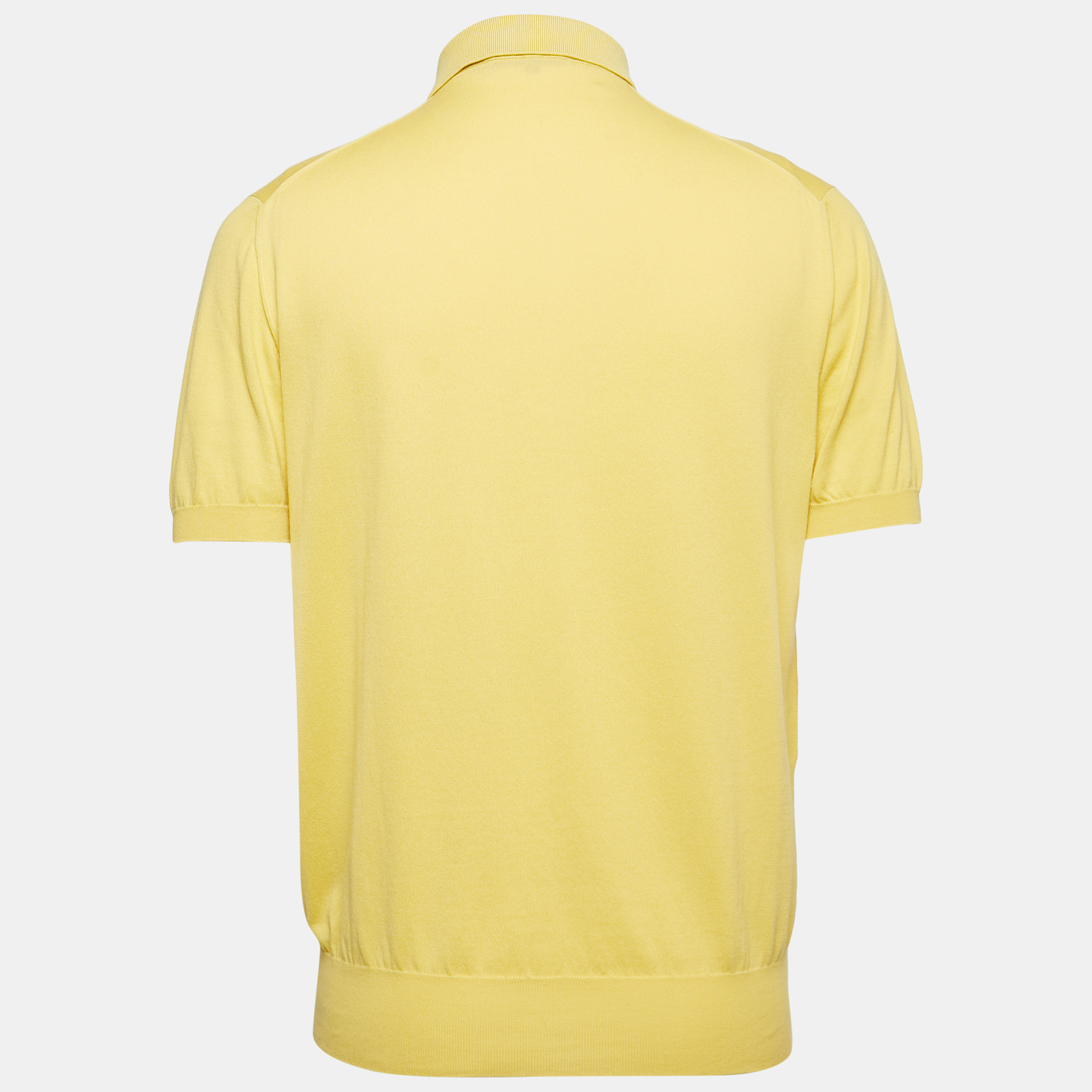 

Loro Piana Yellow Cotton Knit Polo T-Shirt
