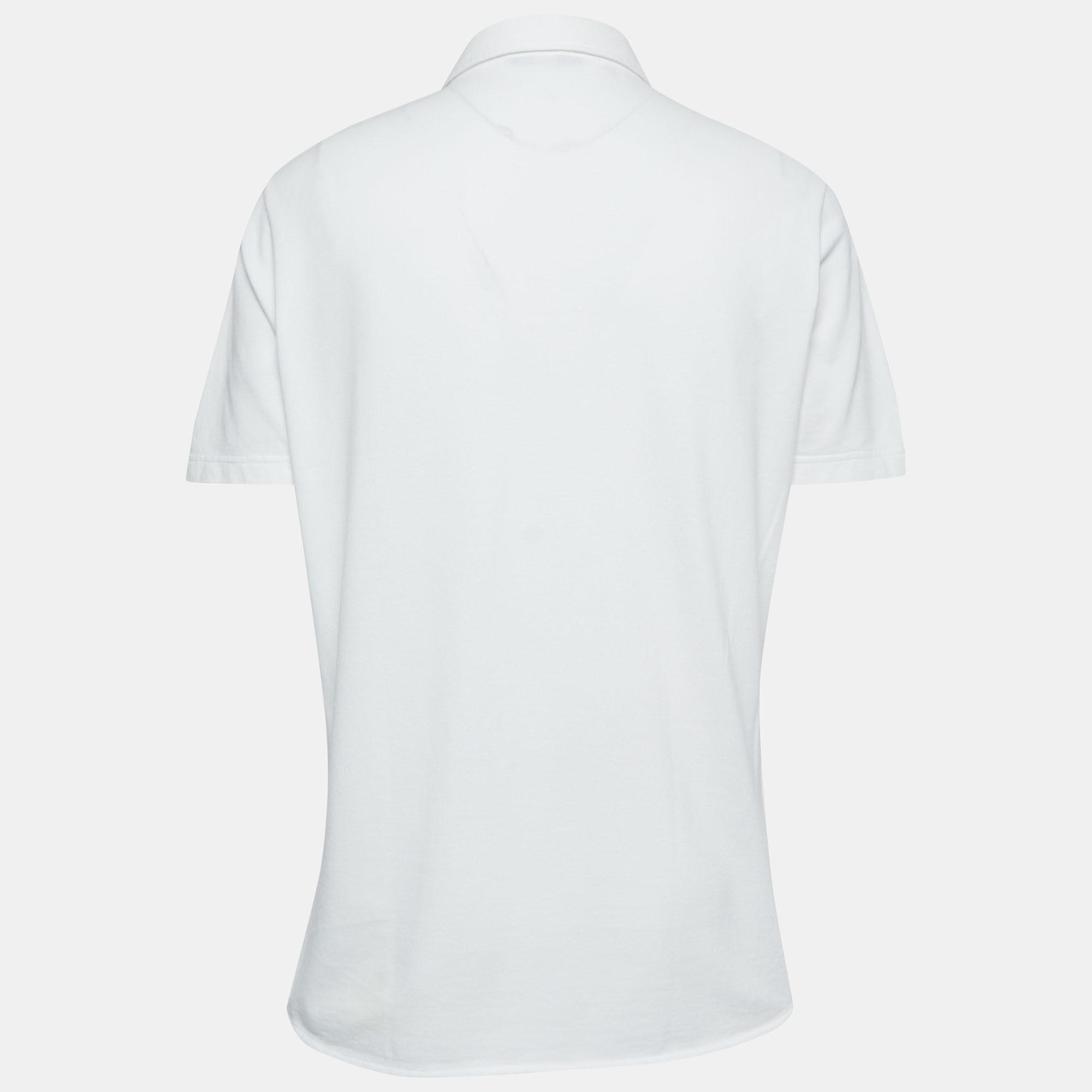 

Loro Piana White Cotton Pique Short Sleeve Polo T-Shirt