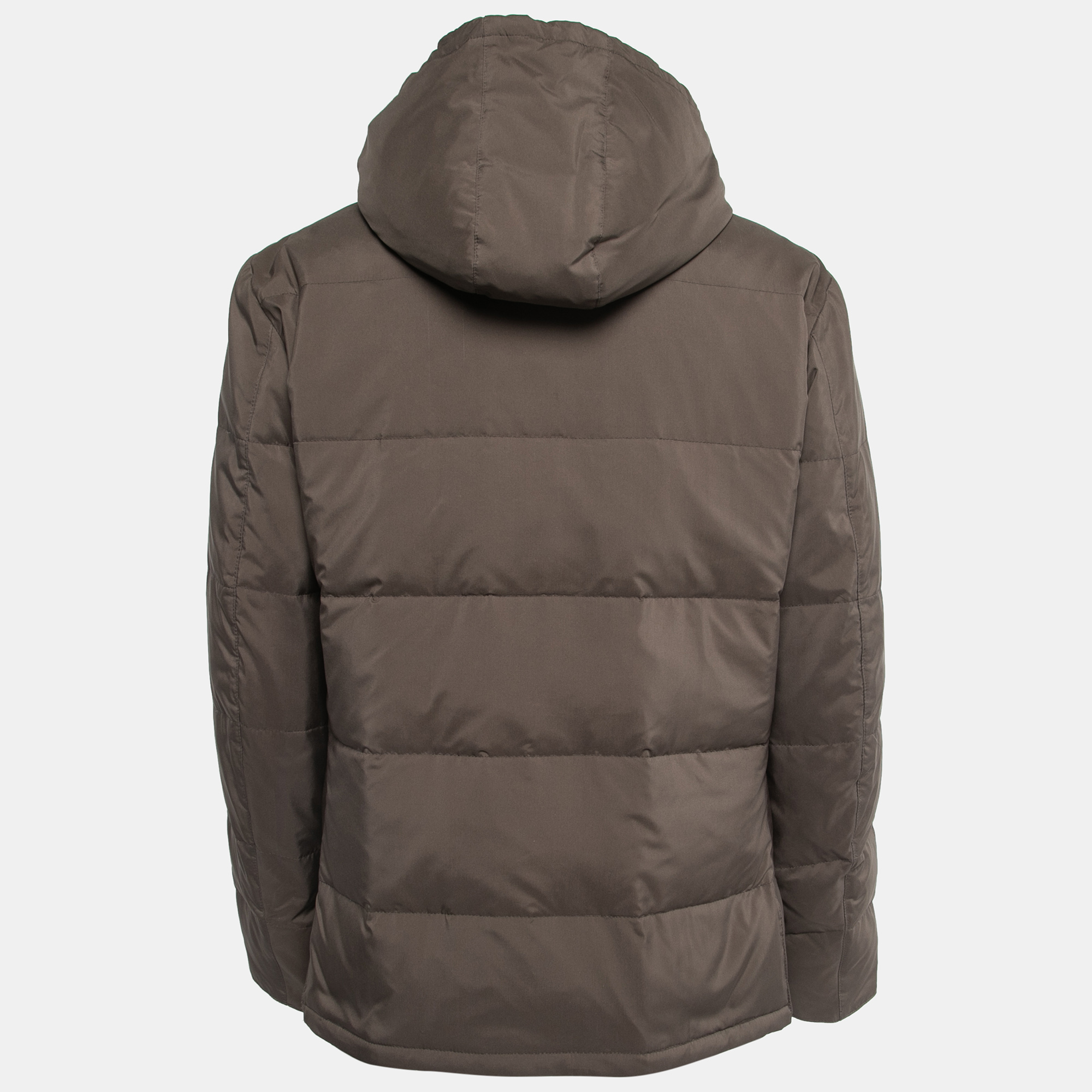 

Loro Piana Dusty Brown Synthetic Hooded Down Jacket