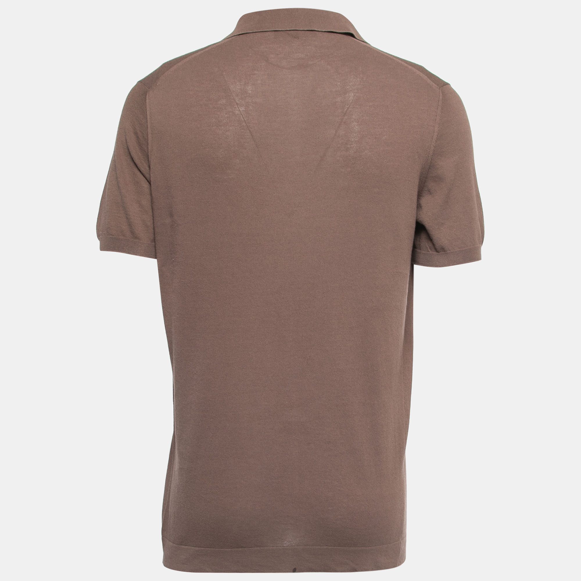 

Loro Piana Brown Cotton Half Sleeve Polo T-Shirt