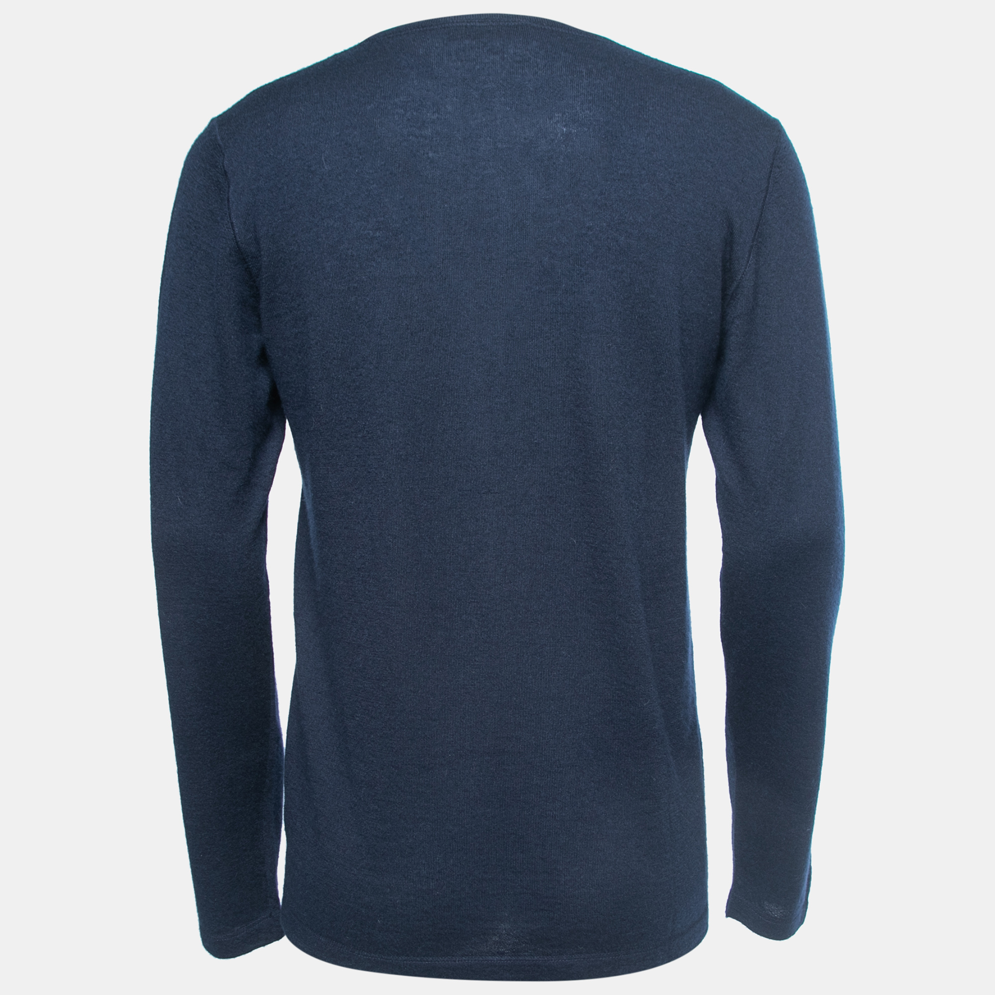 

Loro Piana Dark Blue Cashmere Knit Crew Neck Sweater, Navy blue
