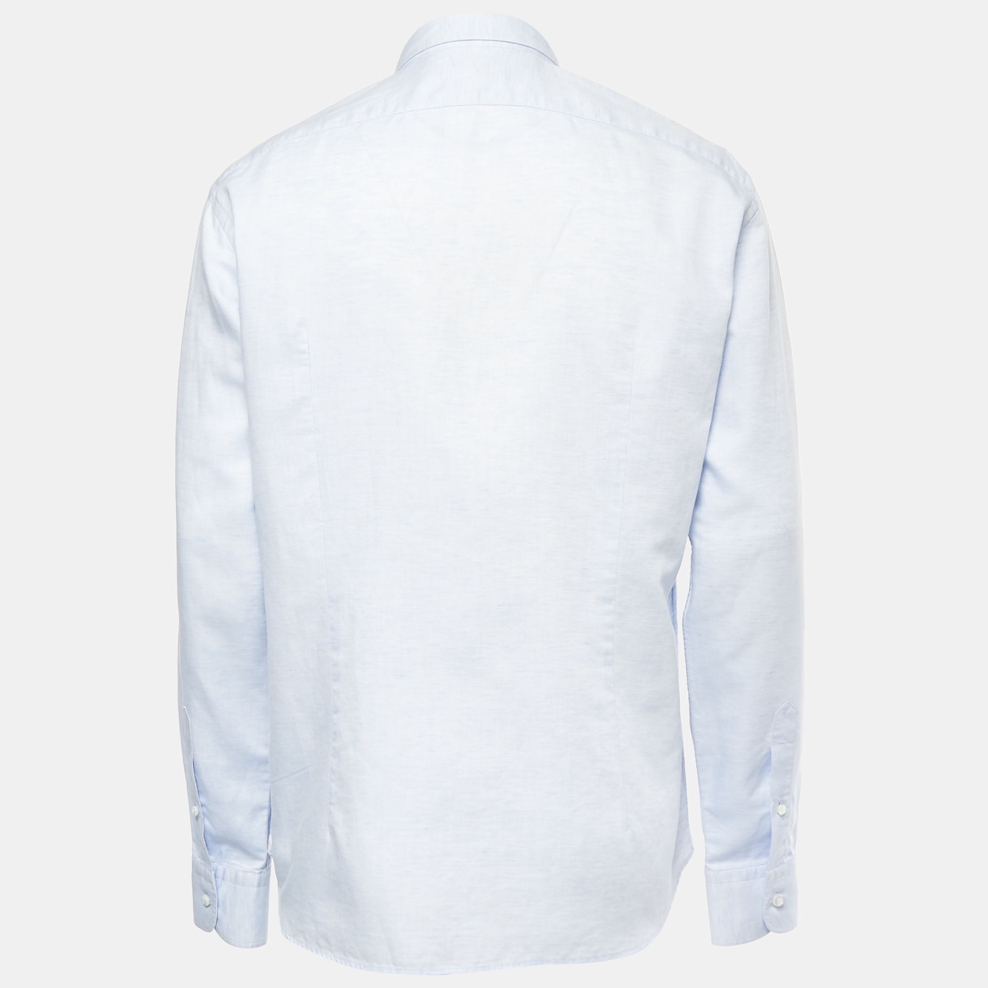 

Loro Piana Light Blue Cotton & Linen Buttoned Shirt