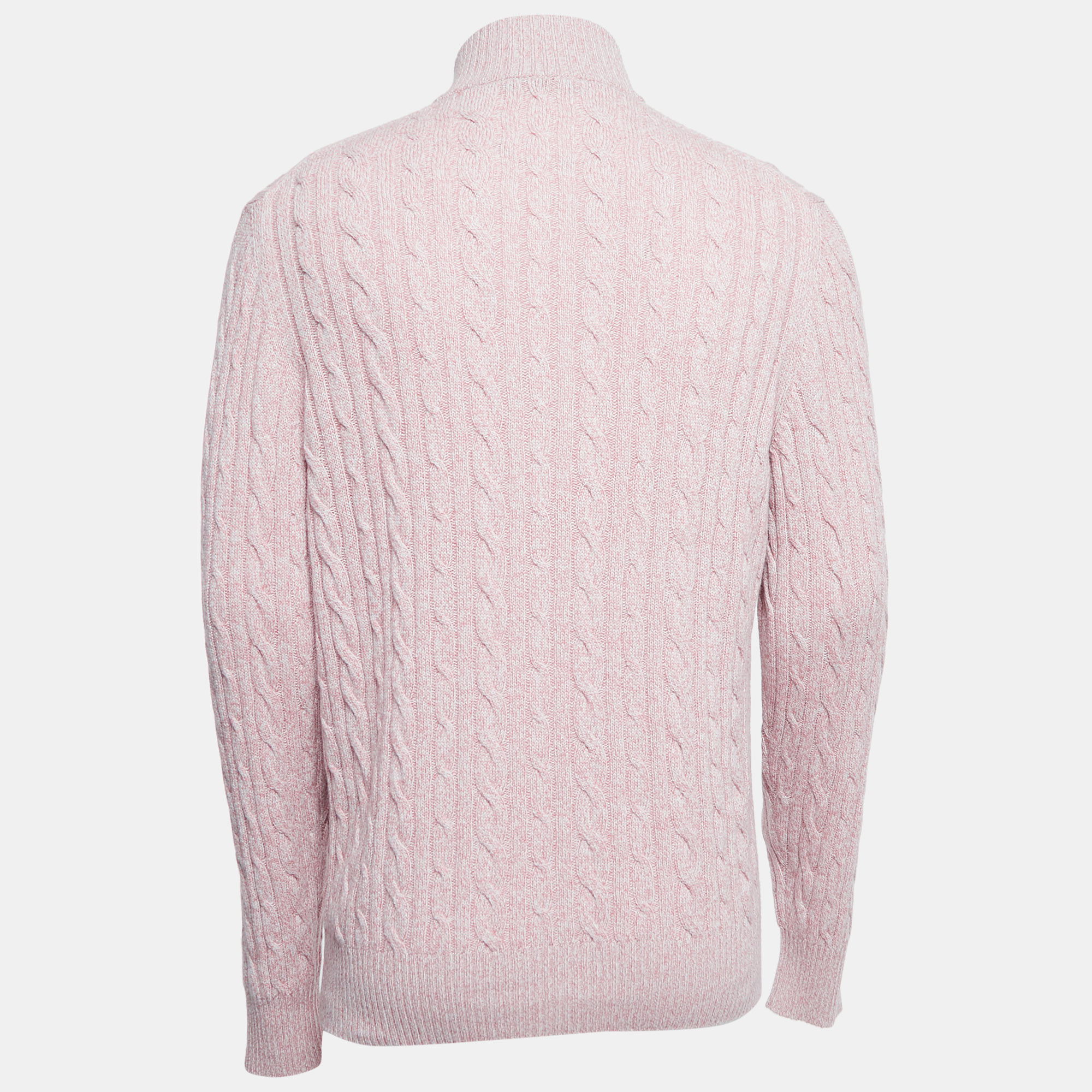 

Loro Piana Pink Baby Cashmere Zip-Up Sweater