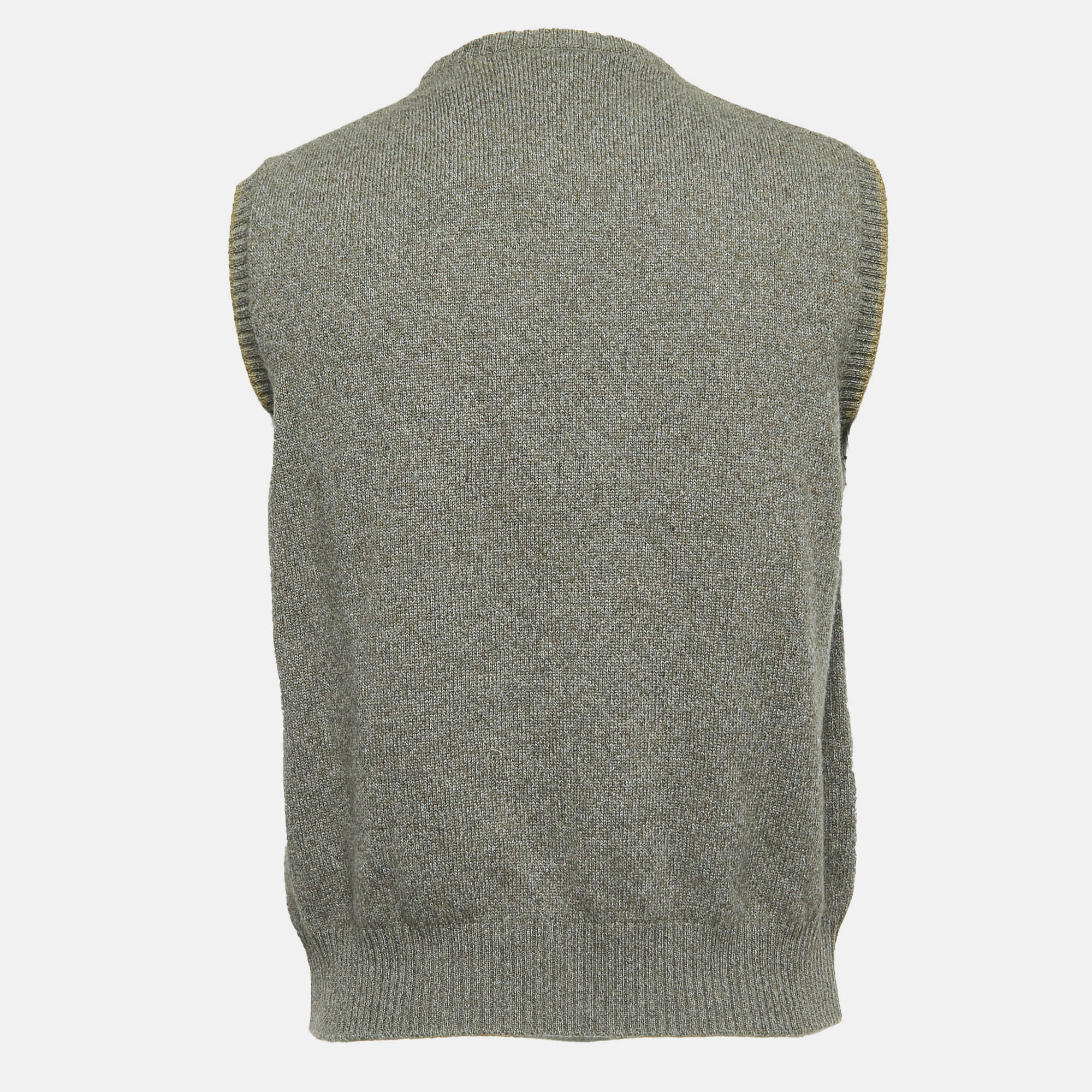 

Loro Piana Brown/Grey Cashmere Sleeveless Sweater