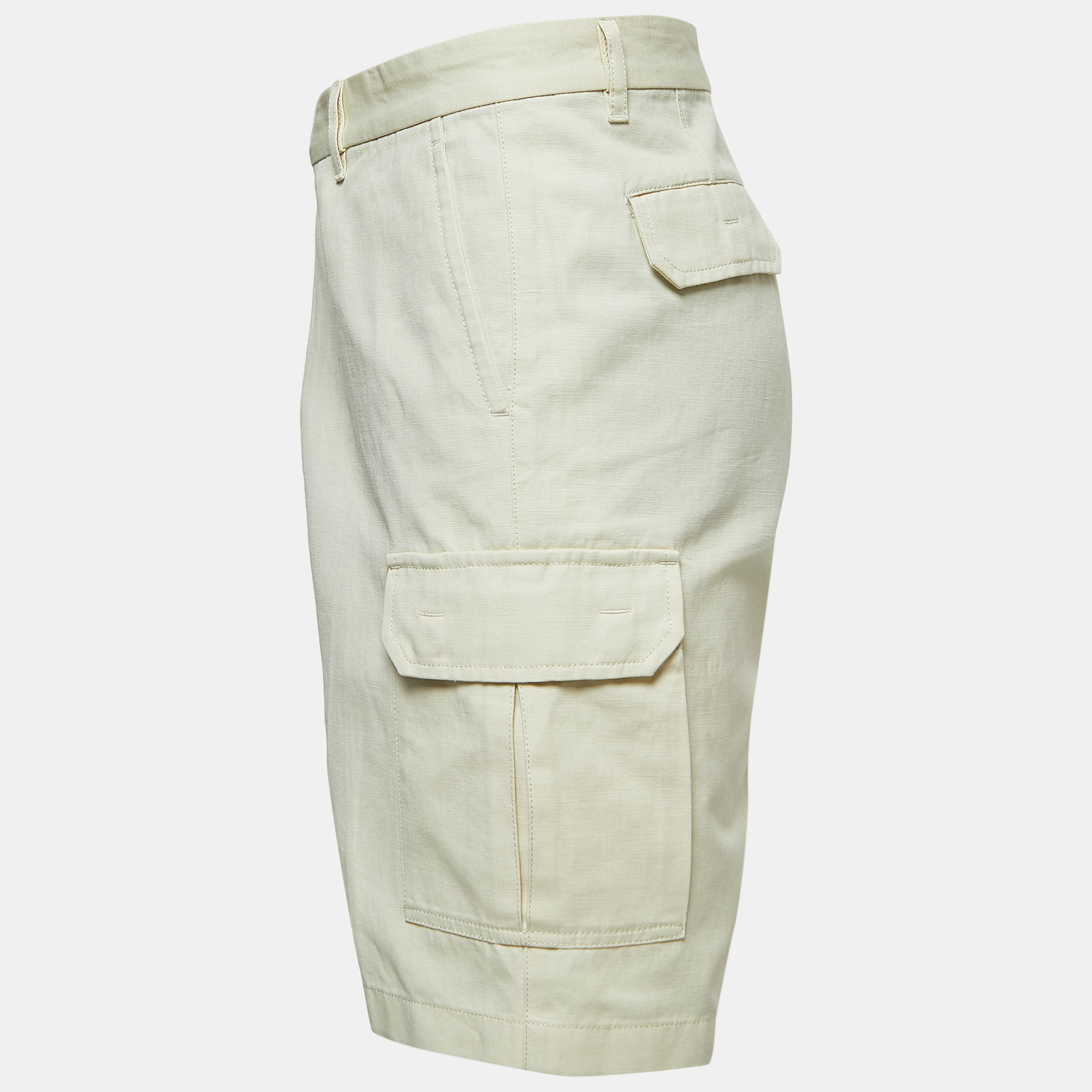 

Loro Piana Cream Linen Blend Bermuda Shorts