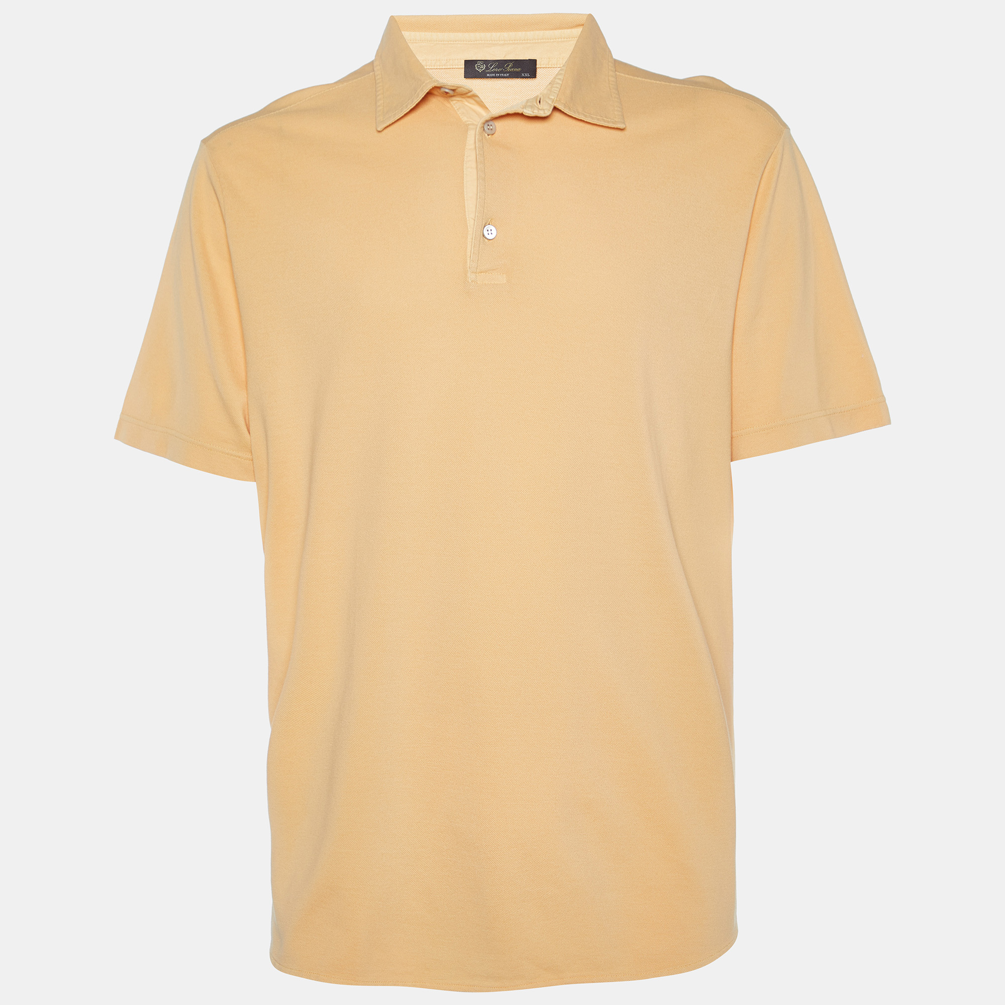 

Loro Piana Orange Cotton Pique Polo T-Shirt