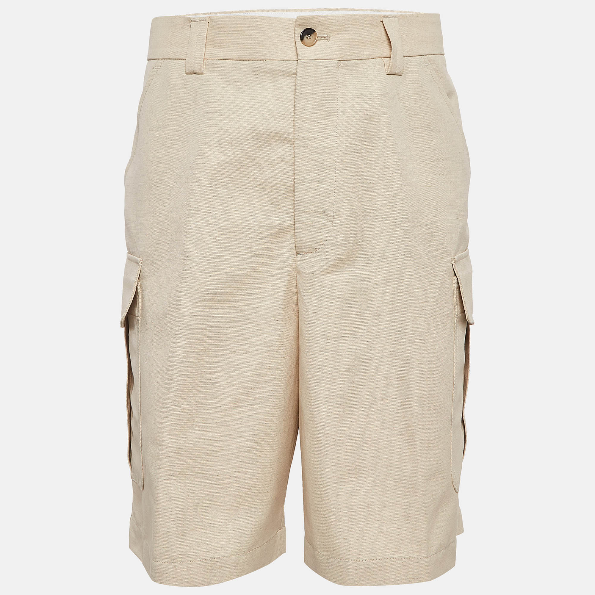 

Loro Piana Cream Cotton & Linen Cargo Shorts 2XL