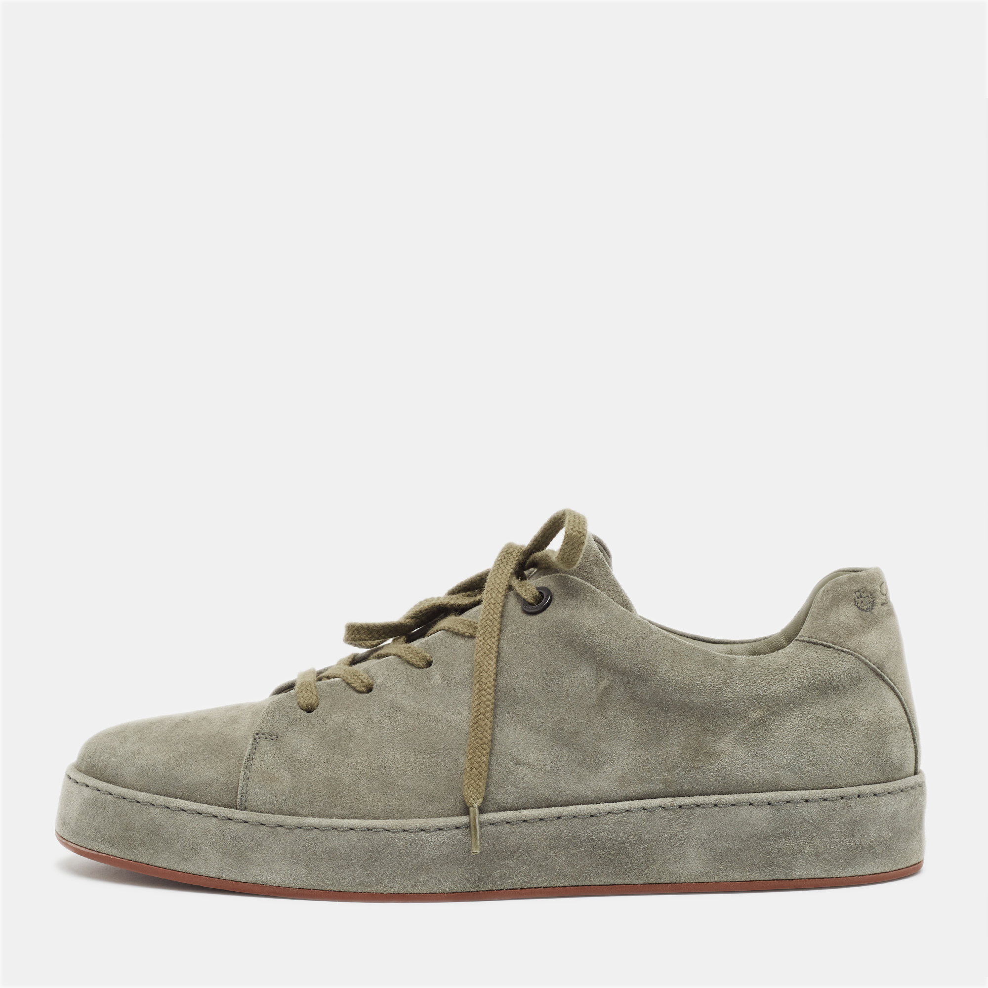 

Loro Piana Green Suede Nuages Lace Up Sneakers Size