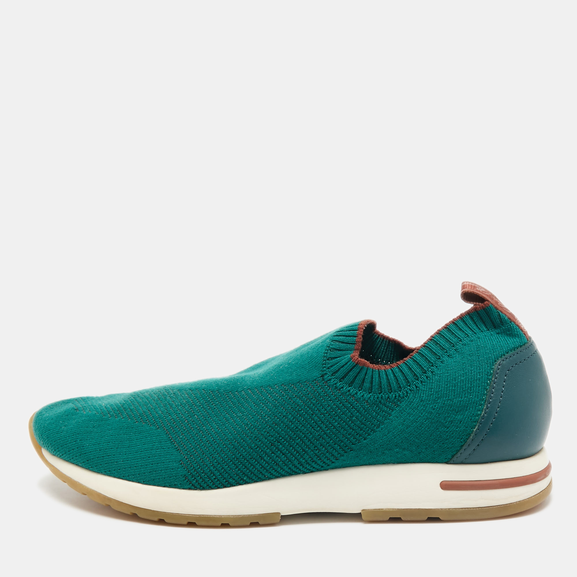 

Loro Piana Green Knit Fabric 360 LP Flexy Walk Sneakers Size