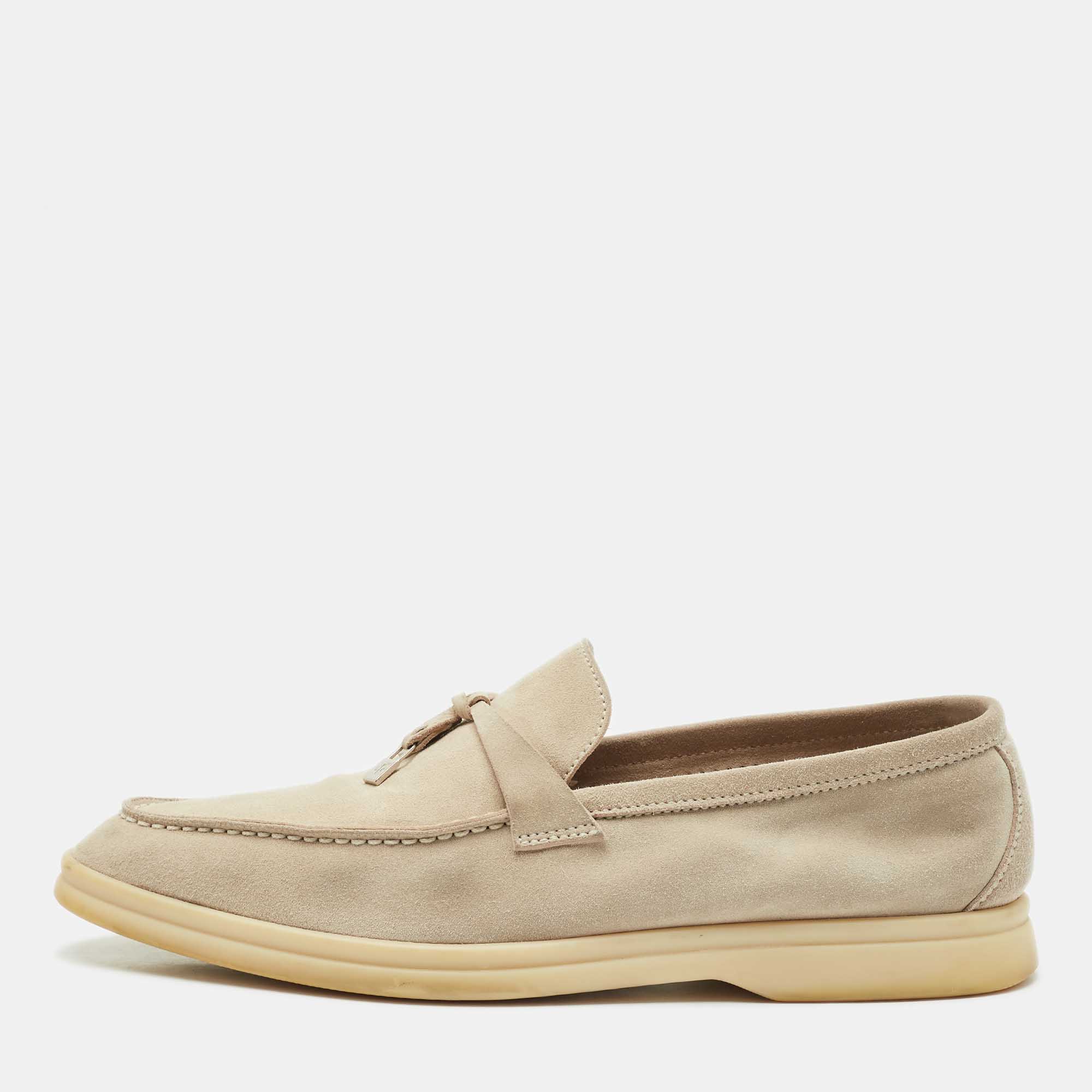 

Loro Piana Grey Suede Summer Charms Walk Loafers Size