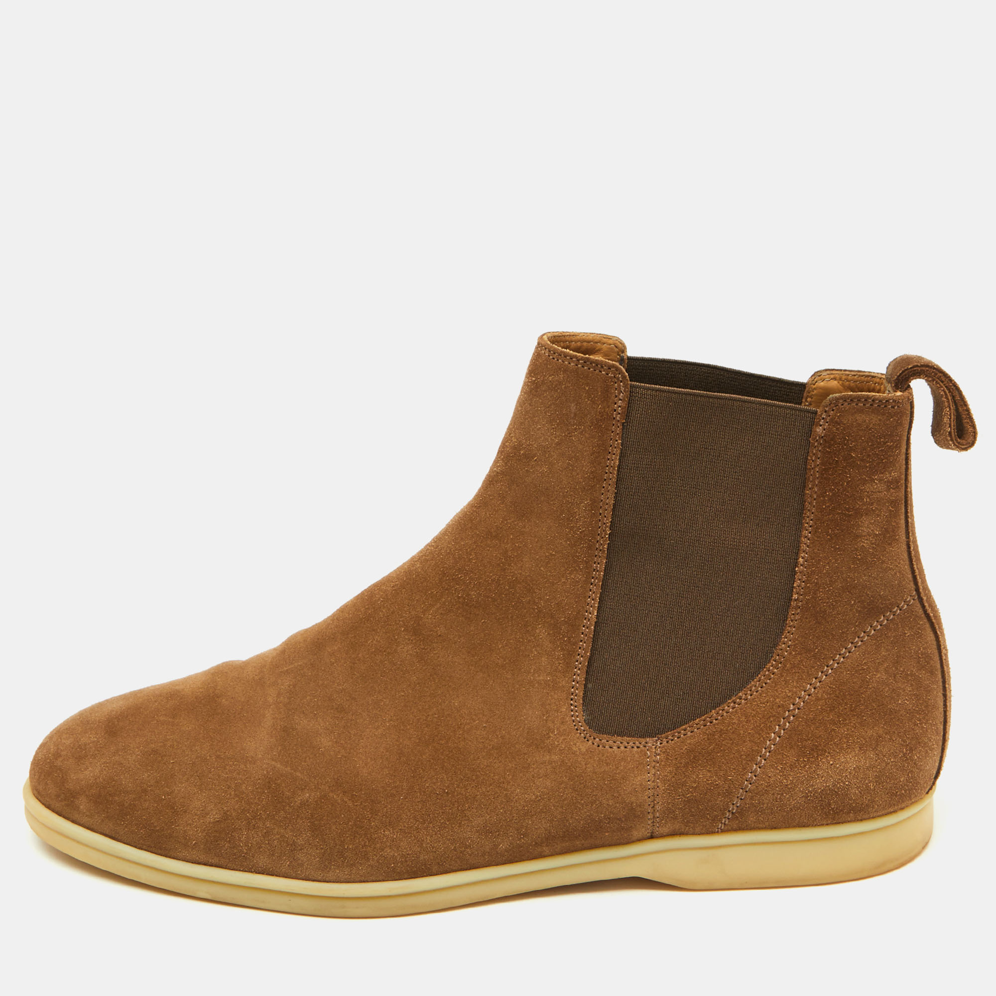 

Loro Piana Brown Suede Beatle Walk Chelsea Ankle Length Boots Size
