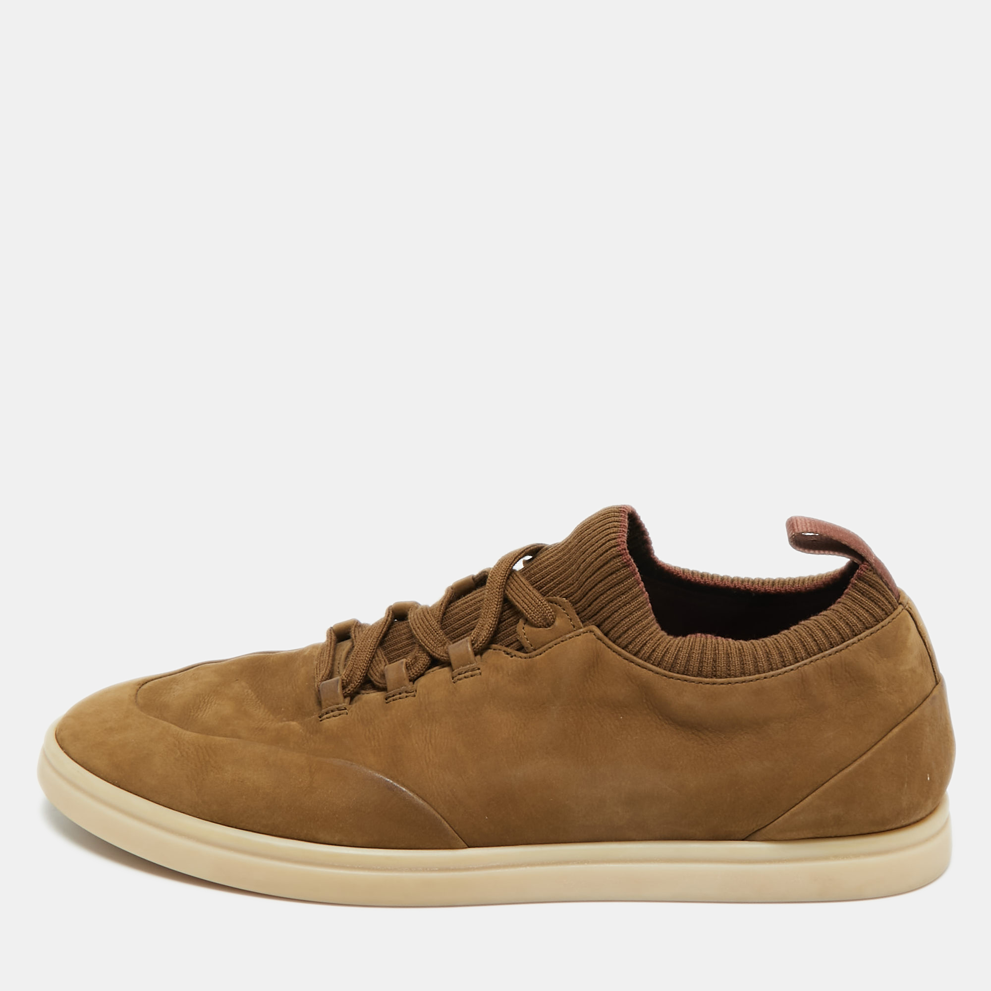 

Loro Piana Brown Nubuck Leather Soho Walk Low Top Sneakers Size