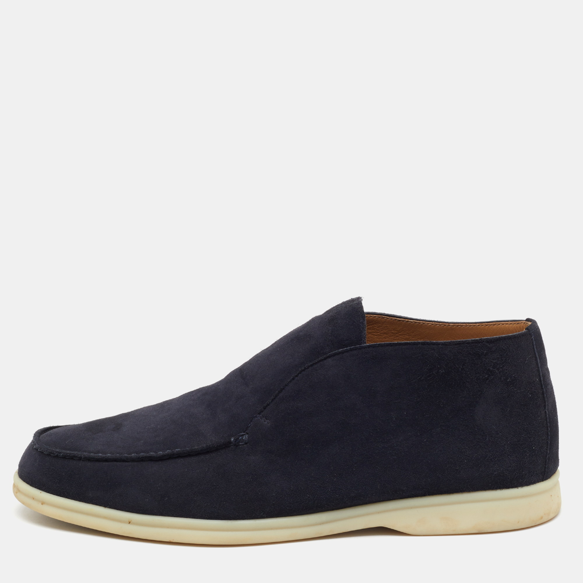 Loro Piana Navy Blue Suede Open Walk Ankle Length Boots Size 41