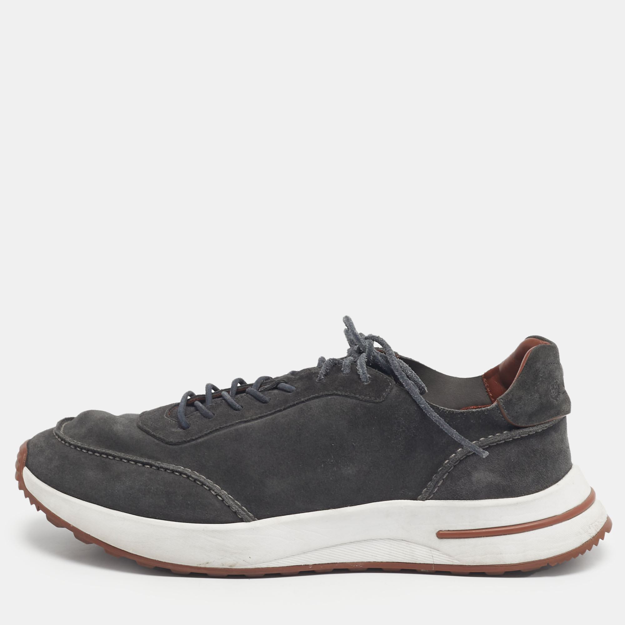 

Loro Piana Grey Suede Week End Walk Lace Up Sneakers Size