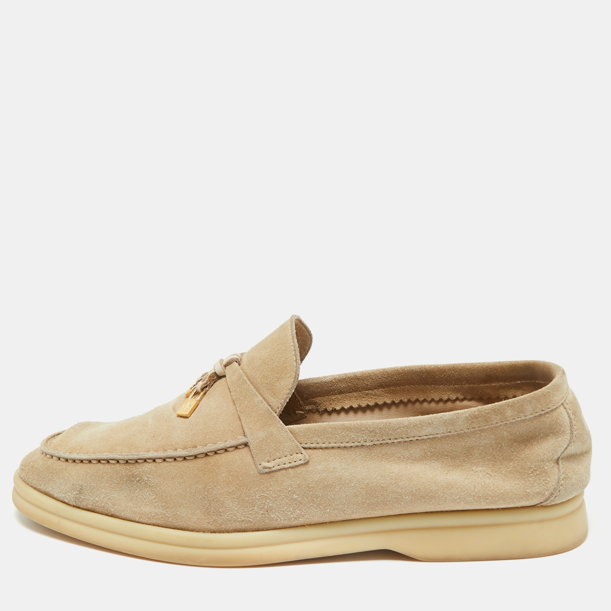 

Loro Piana Beige Suede Summer Charms Walk Loafers Size