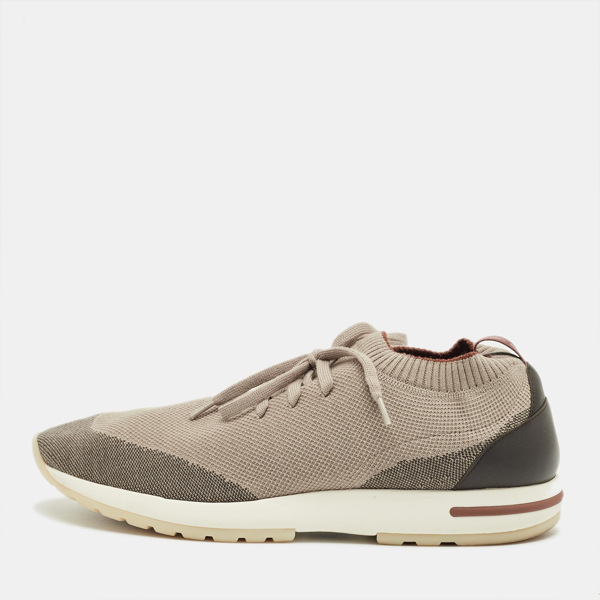 

Loro Piana Brown/Grey Knit Fabric and Leather 360 LP Flexy Walk Sneakers Size