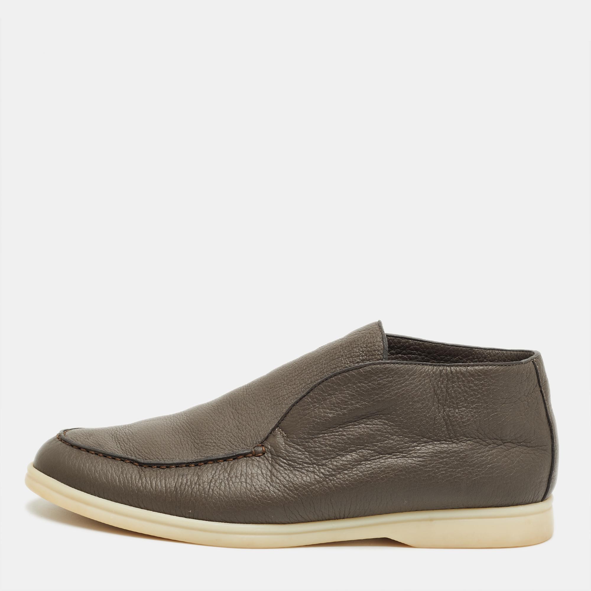 

Loro Piana Dark Brown Leather Open Walk Ankle Boots Size