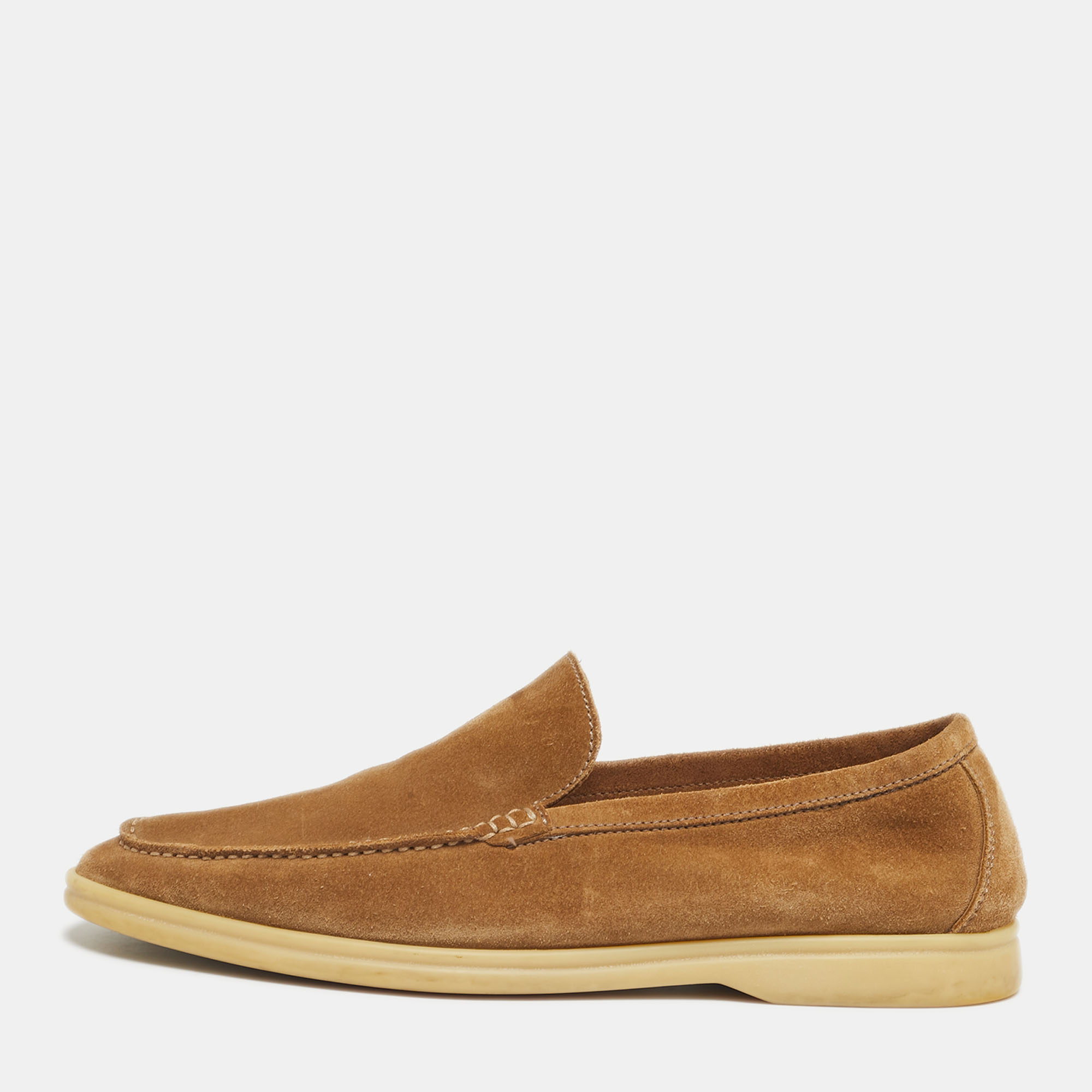 

Loro Piana Light Brown Suede Summer Walk Slip On Loafers Size