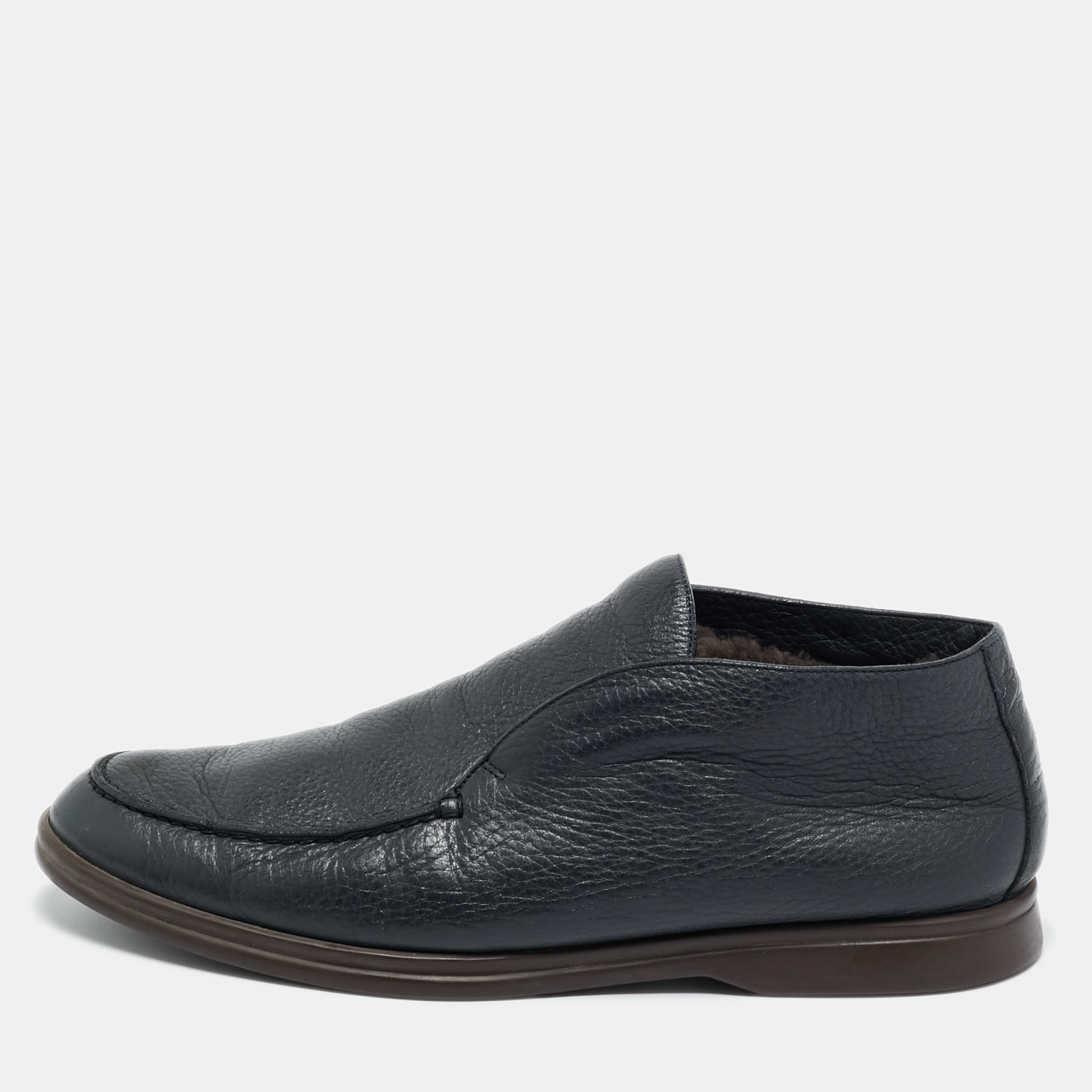

Loro Piana Black Leather Open Walk Ankle Boots Size