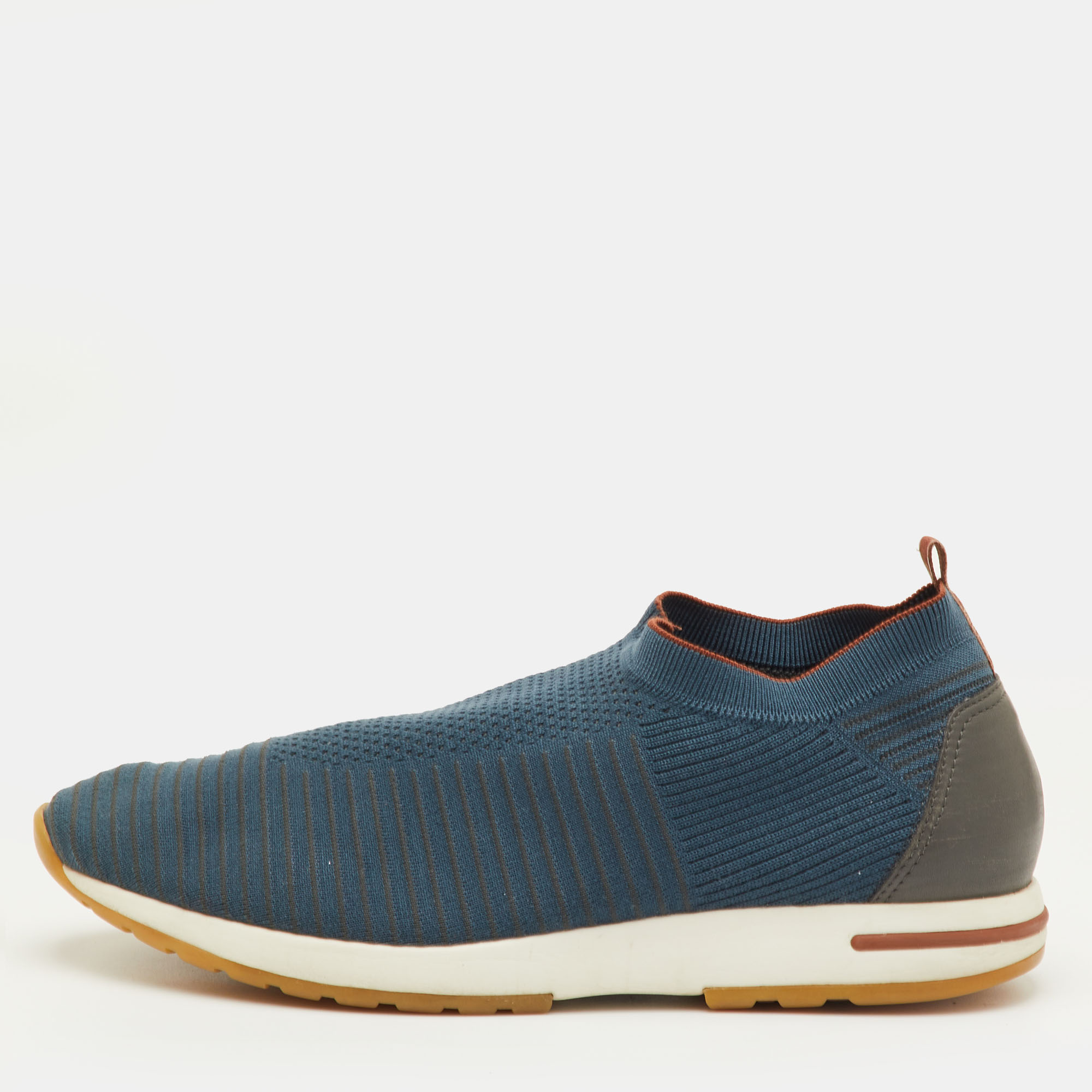 

Loro Piana 360 LP Flexy Walk Size  Blue Knit Fabric Slip On Sneakers