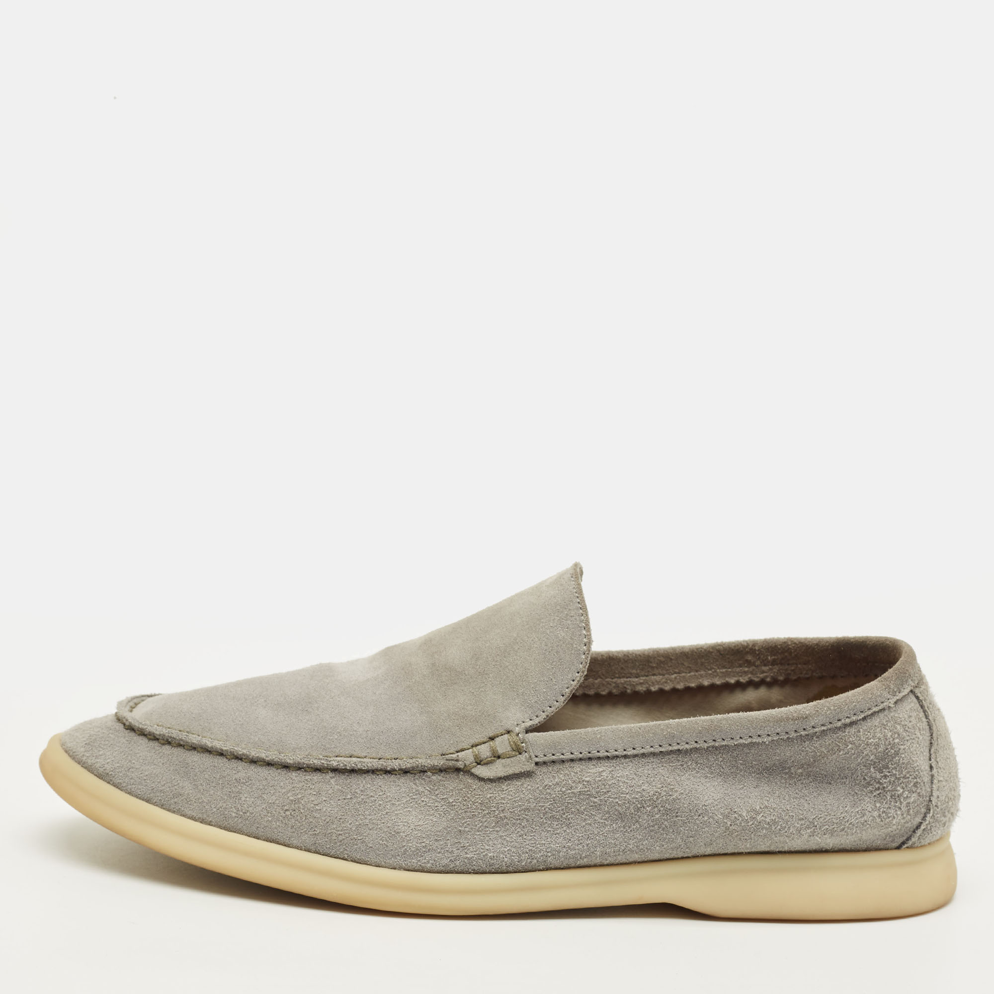 

Loro Piana Open Walk Size  Grey Suede Loafers