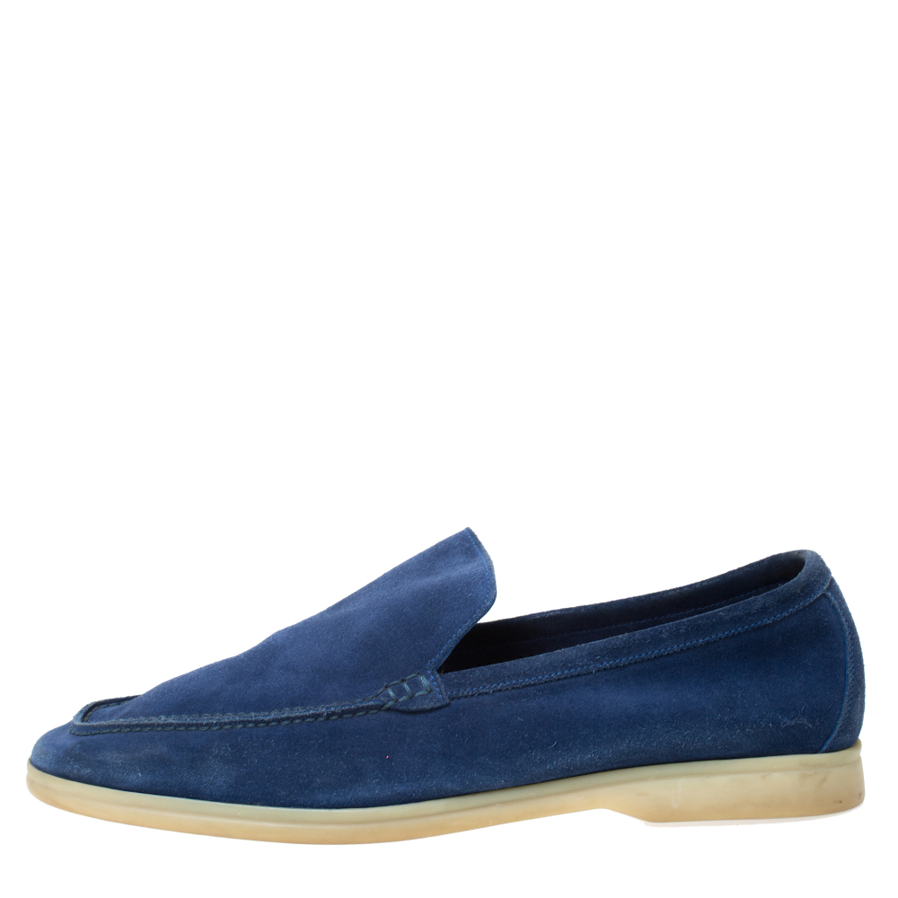 Loro Piana Blue Suede Slip On Loafers Size 45 Loro Piana | TLC