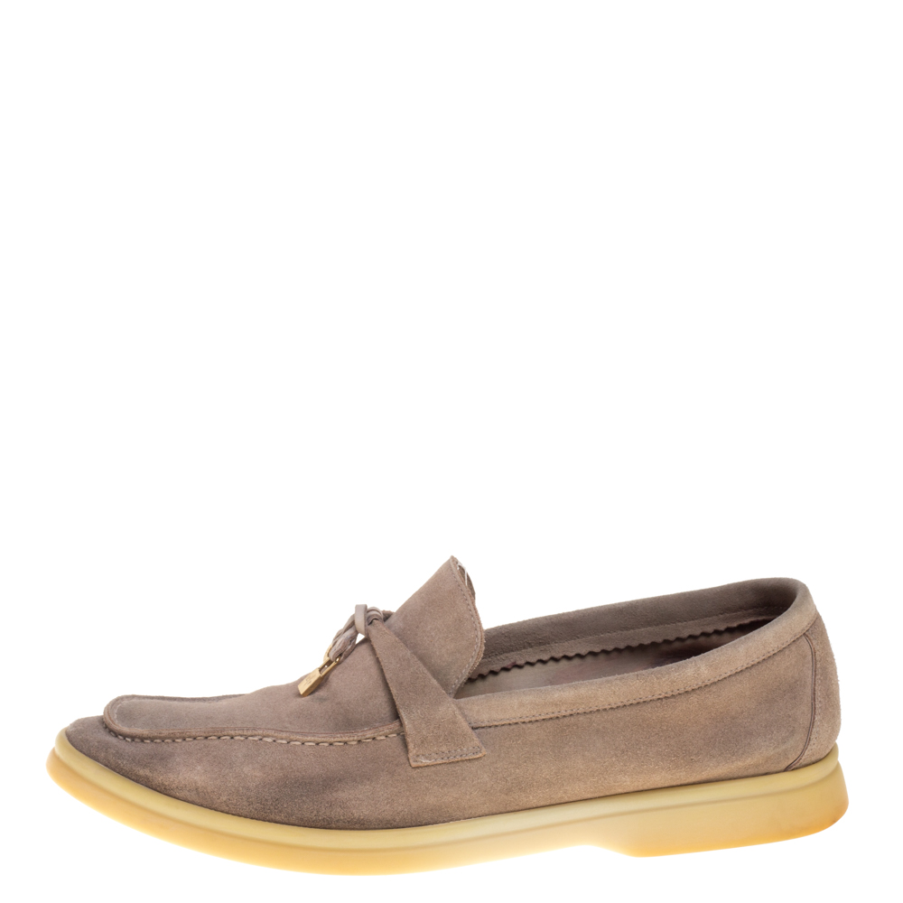 

Loro Piana Beige Suede Summer Charms Slip On Loafers Size