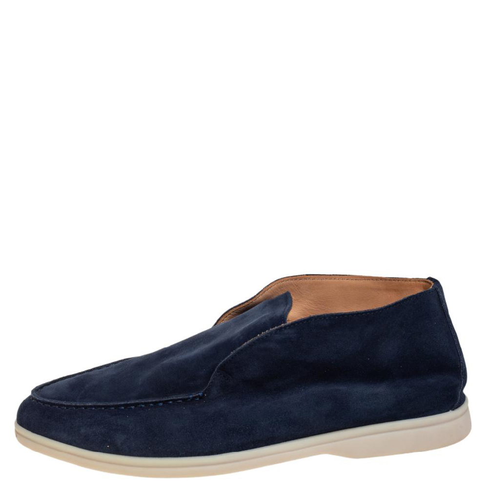

Loro Piana Blue Suede Summer Walk Slip On Loafers Size