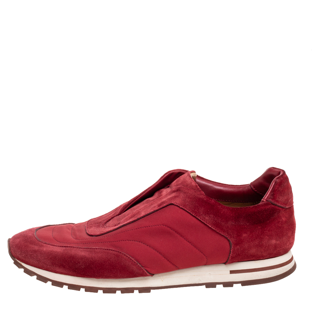 

Loro Piana Red Suede And Fabric Flexy Walk Sneakers Size