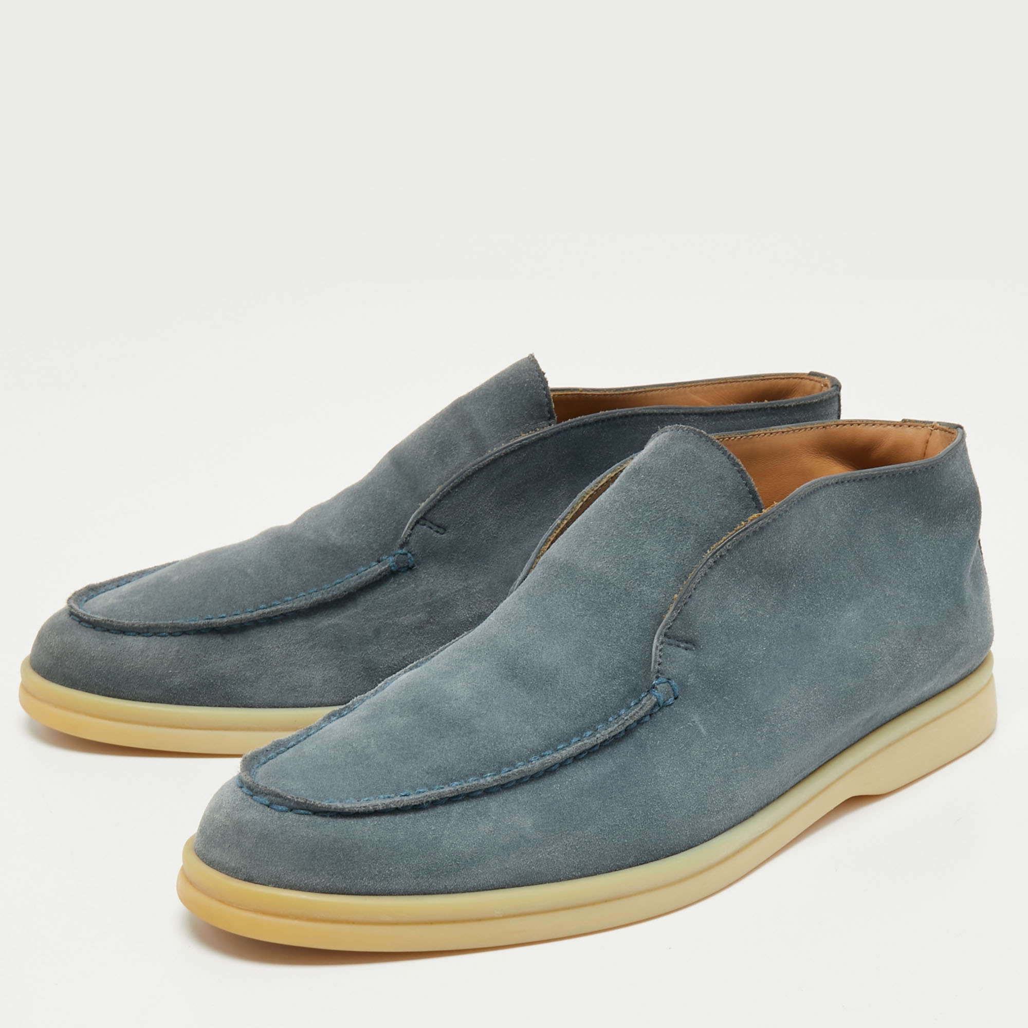 

Loro Piana Blue Suede Open Walk Ankle Boots Size