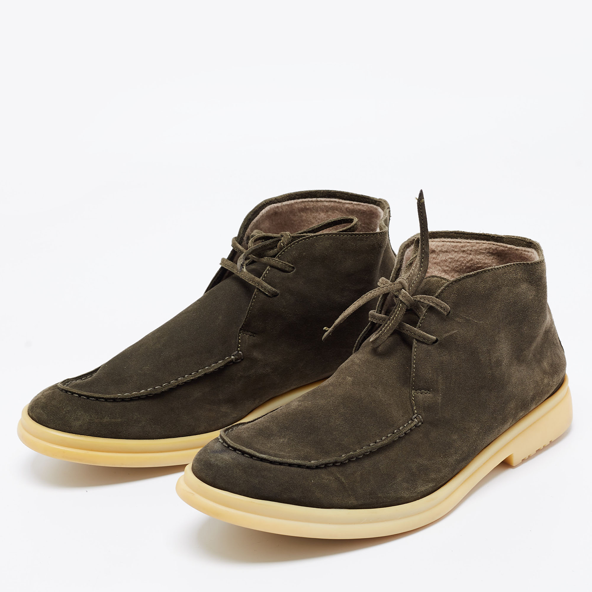 

Loro Piana Green Suede Lace Up Ankle Boots Size