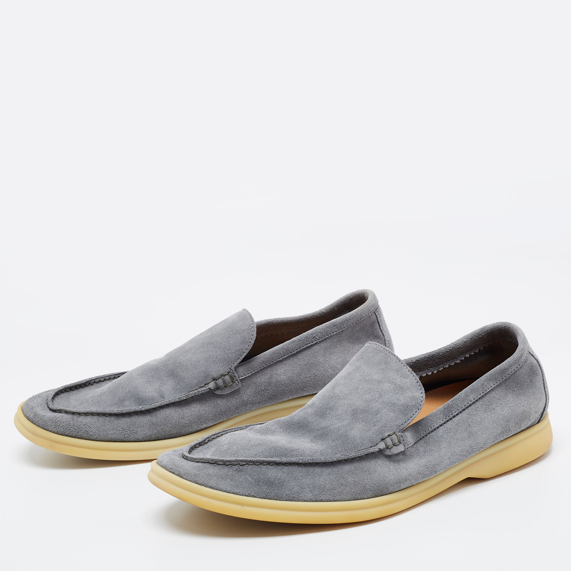 

Loro Piana Grey Suede Walk Slip On Loafers Size