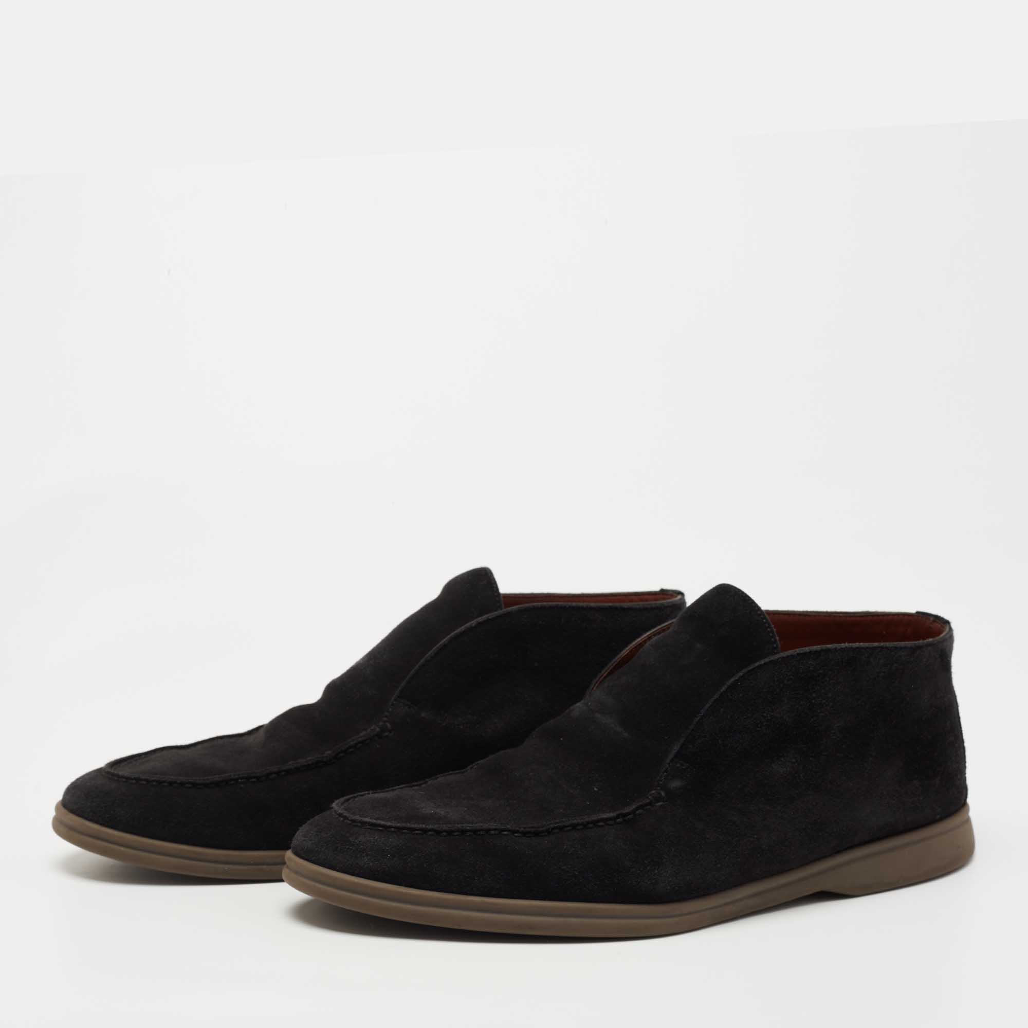 

Loro Piana Black Suede Open Walk Ankle Boots Size