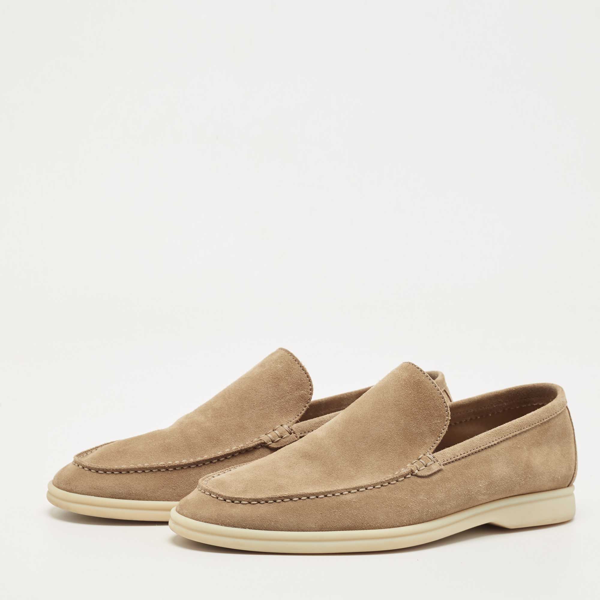 

Loro Piana Brown Suede Summer Walk Slip On Loafers Size