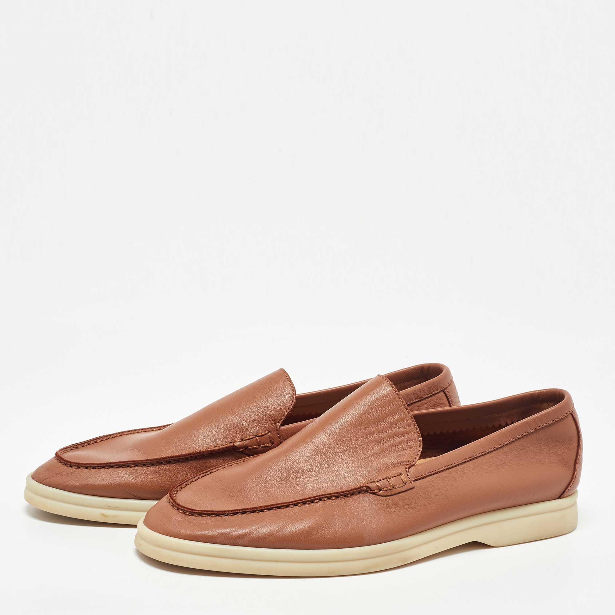 

Loro Piana Brown Leather Summer Walk Loafers Size