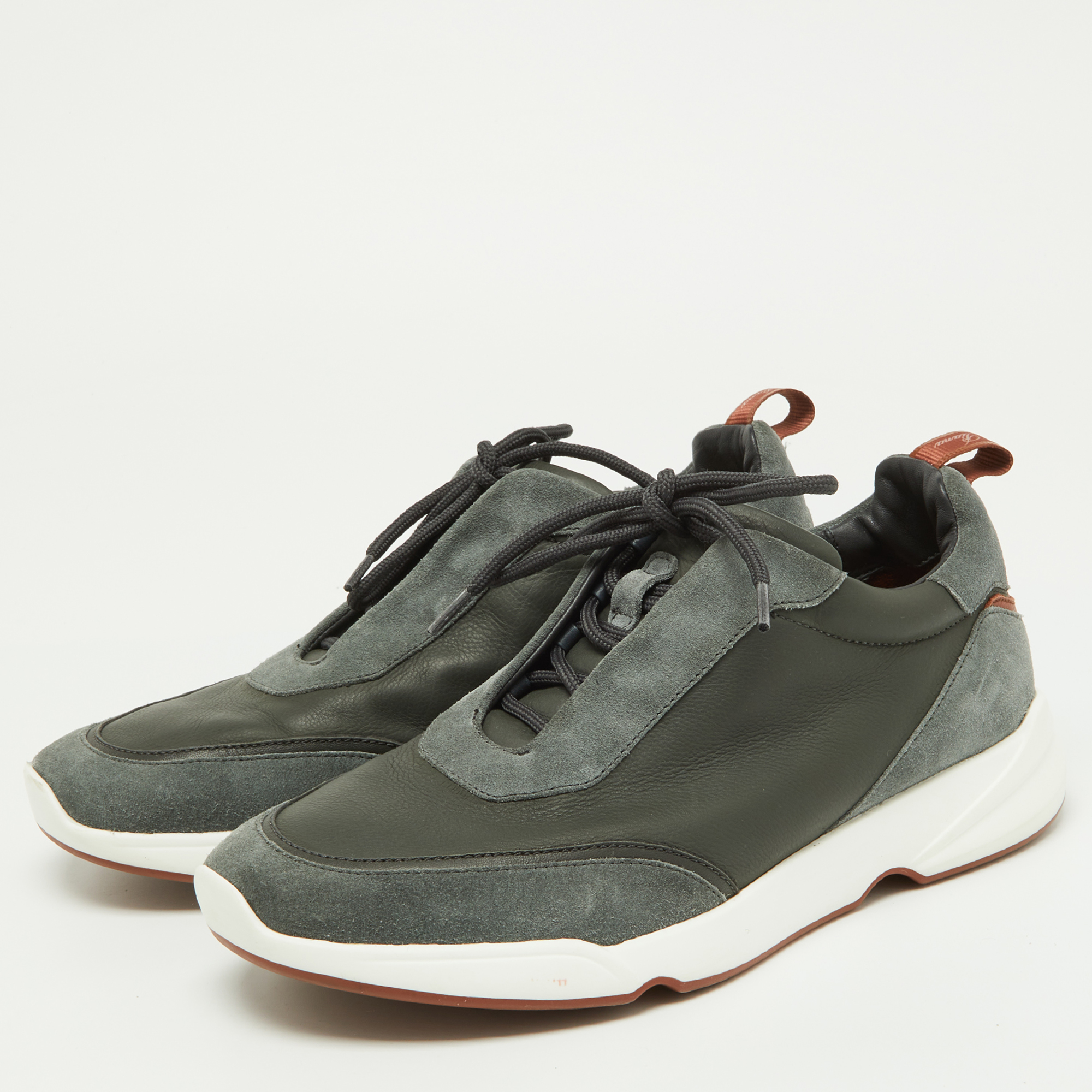 

Loro Piana Grey Leather and Suede Modular Walk Sneakers Size