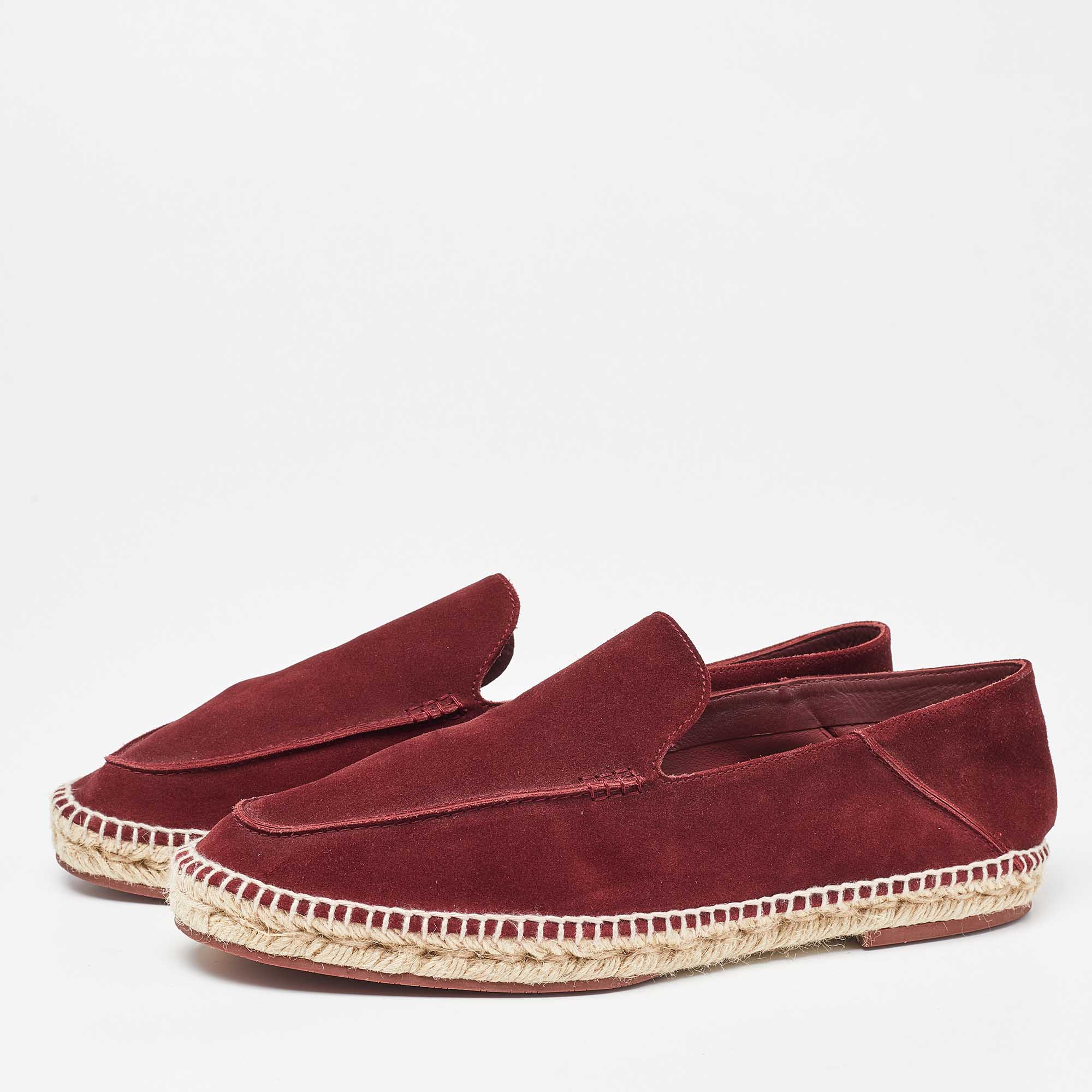 

Loro Piana Burgundy Suede Collapsible Flat Espadrilles Size