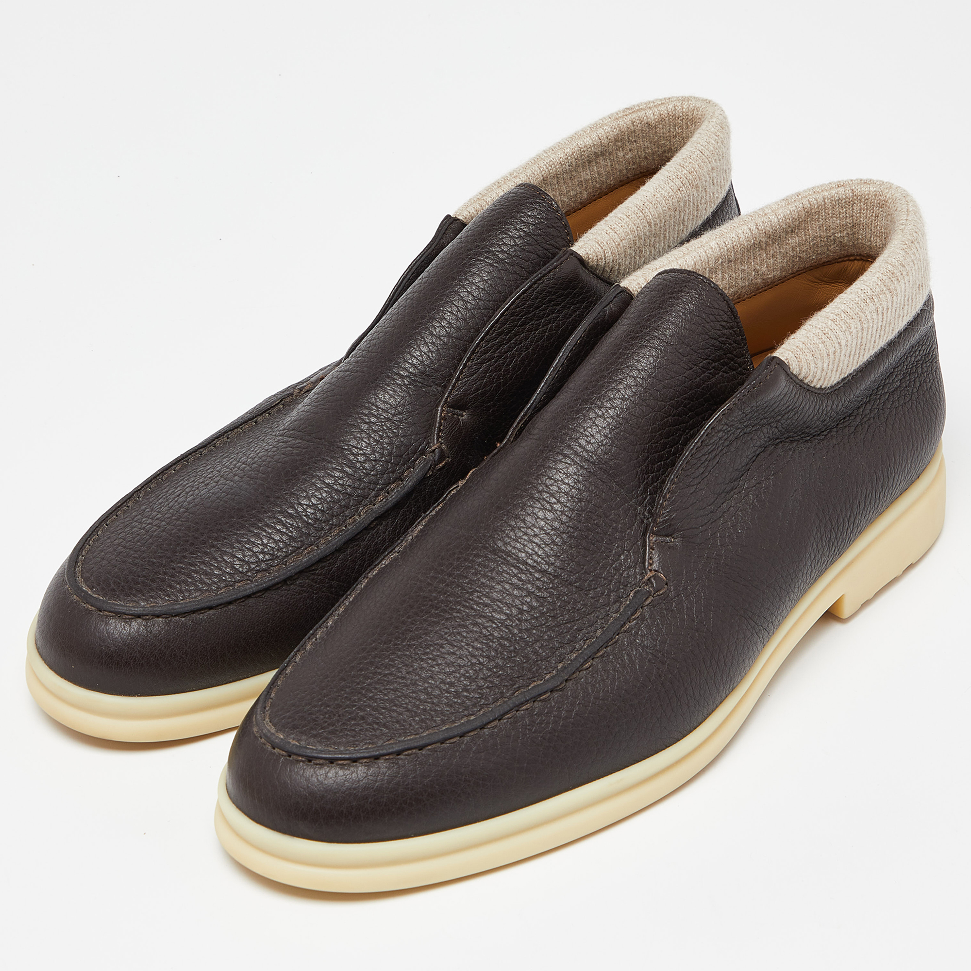 

Loro Piana Brown Leather Open Walk Ankle Boots Size