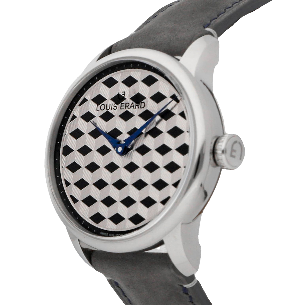 

Louis Erard Silver Stainless Steel Excellence Guilloche Main 66237AA52.BVA34 Men's Wristwatch 42 MM