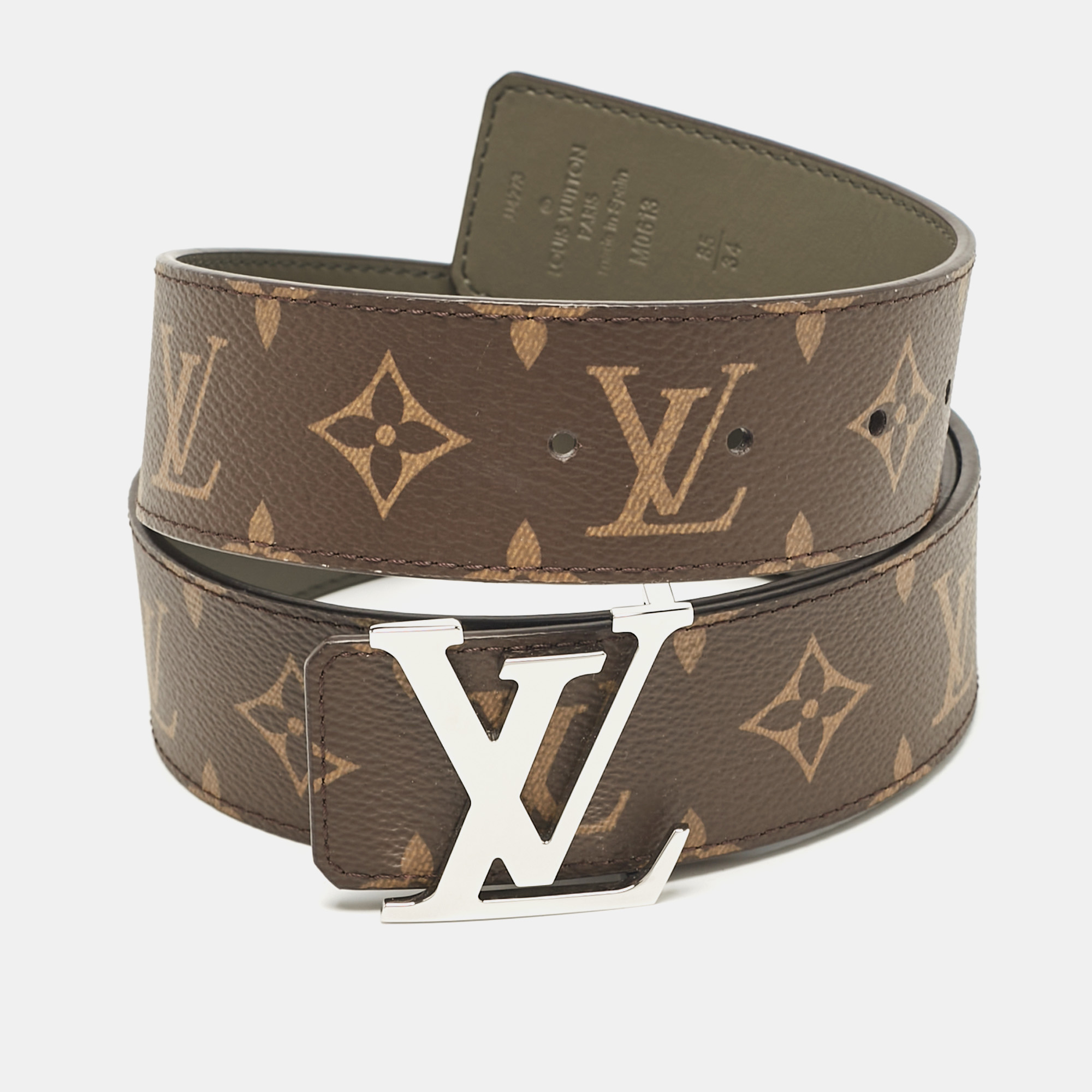 

Louis Vuitton Monogram Canvas and Leather LV Initiales Reversible Belt, Brown