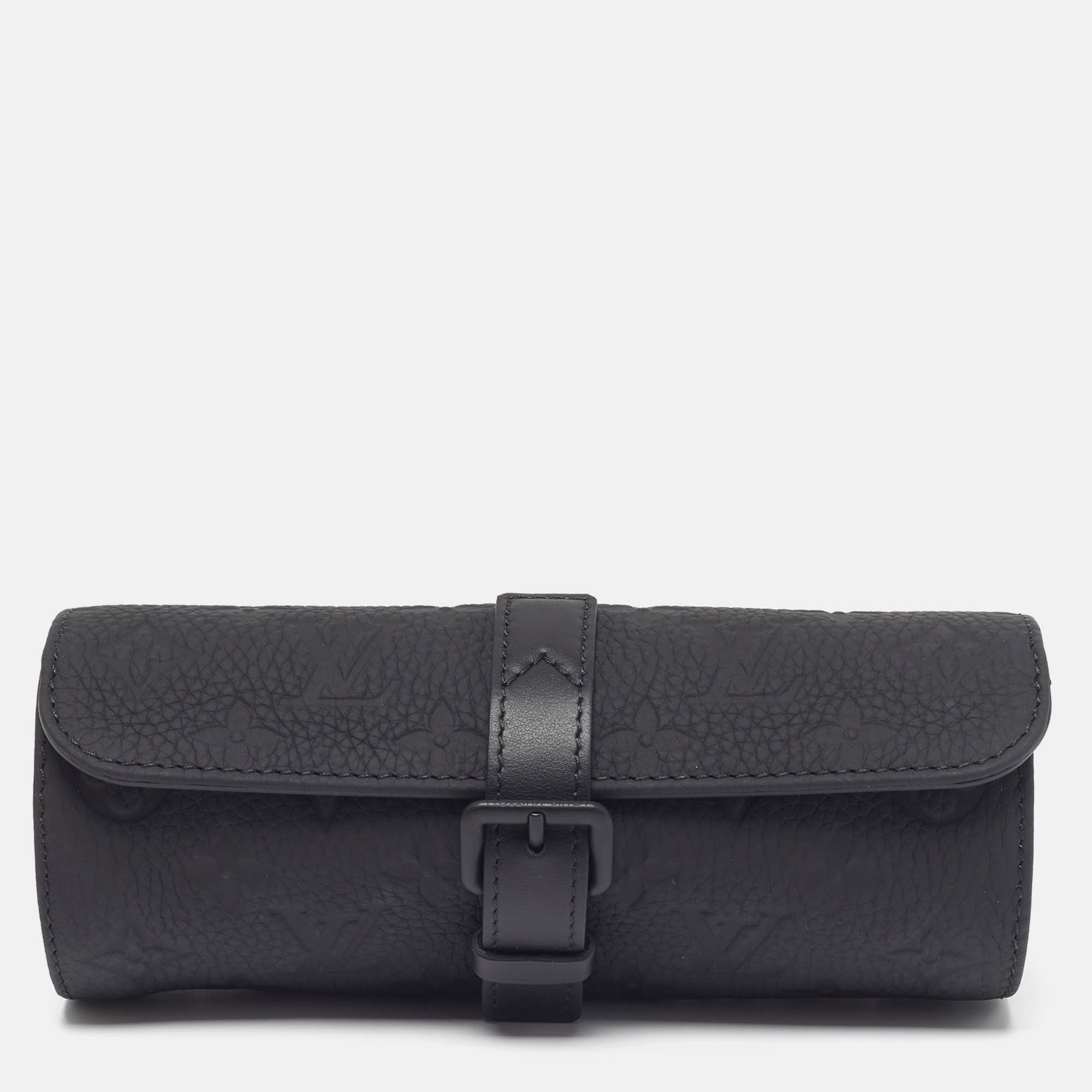 

Louis Vuitton 3 Watch Case Black Monogram Taurillon Leather
