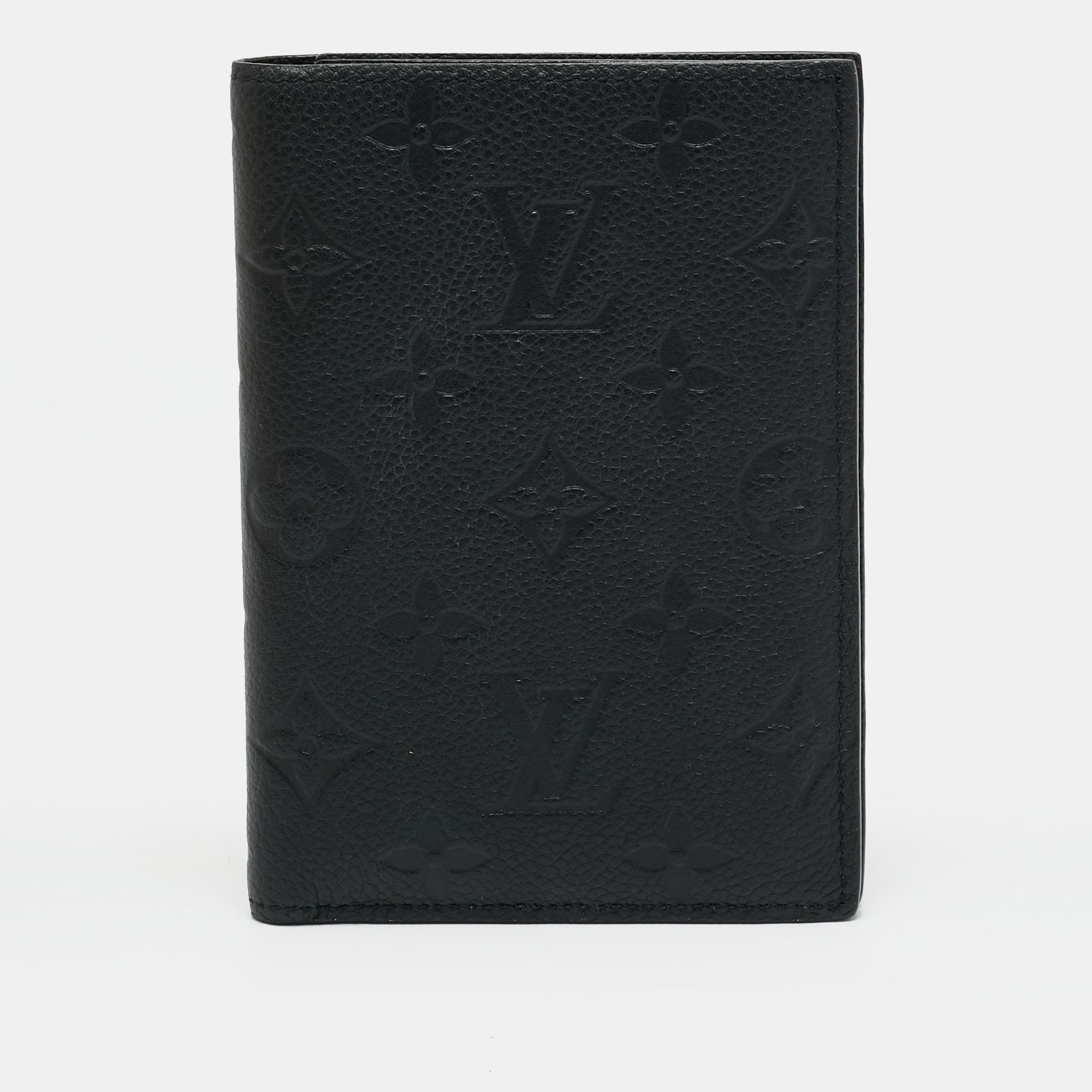 Louis Vuitton Passport Cover Black Monogram Empreinte Leather