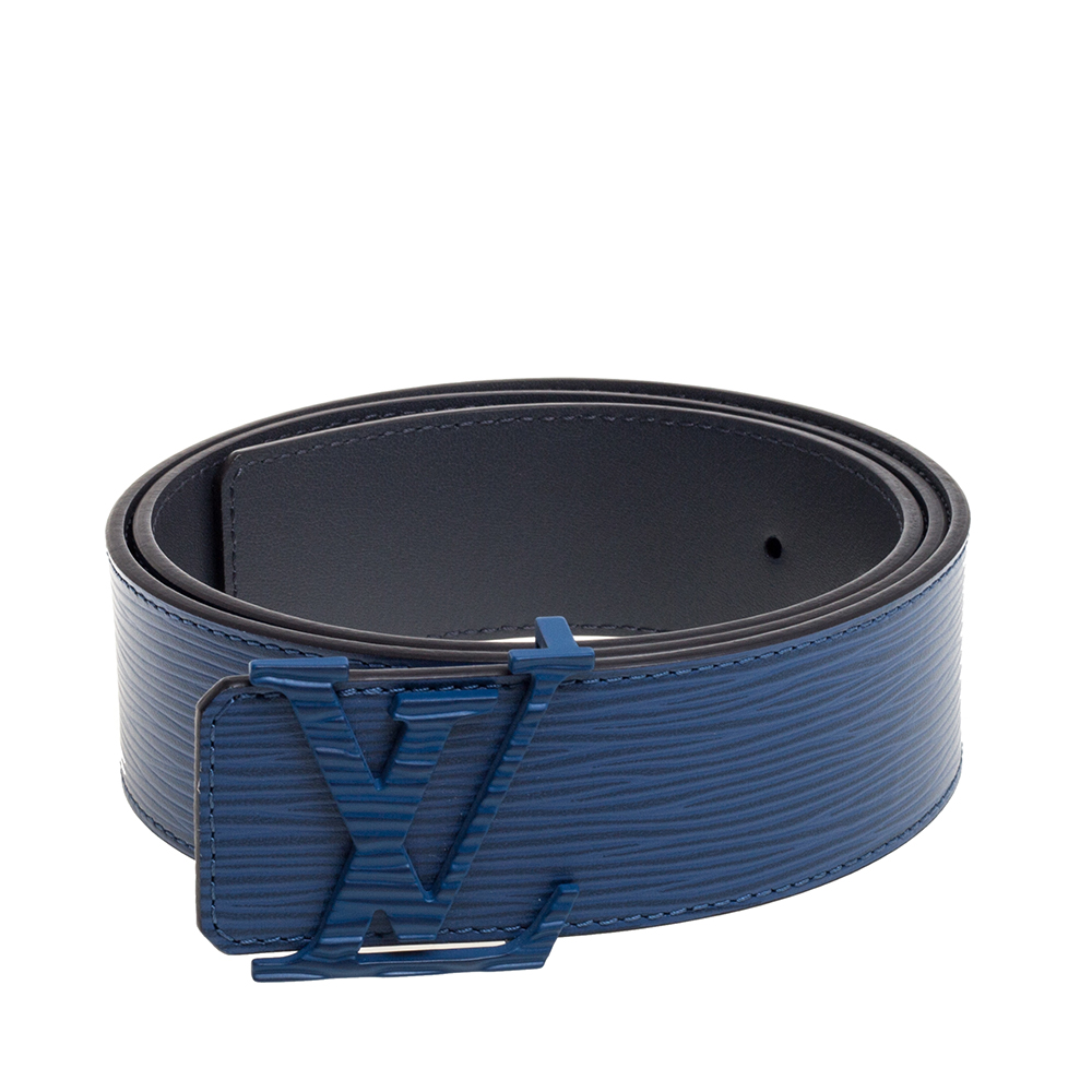 

Louis Vuitton Saphir Epi Leather LV Initiales Belt, Blue