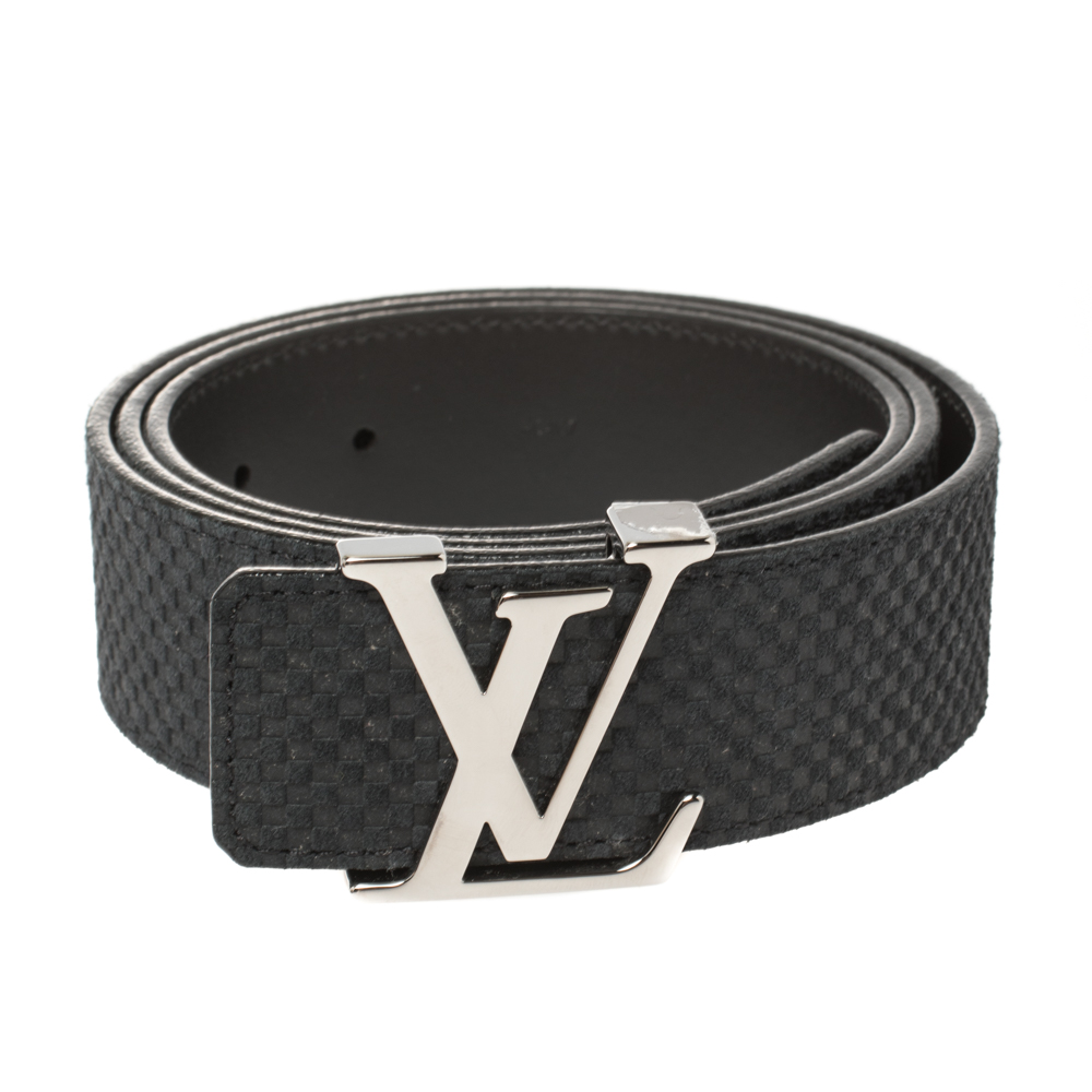 

Louis Vuitton Black Mini Damier Suede Initiales Belt